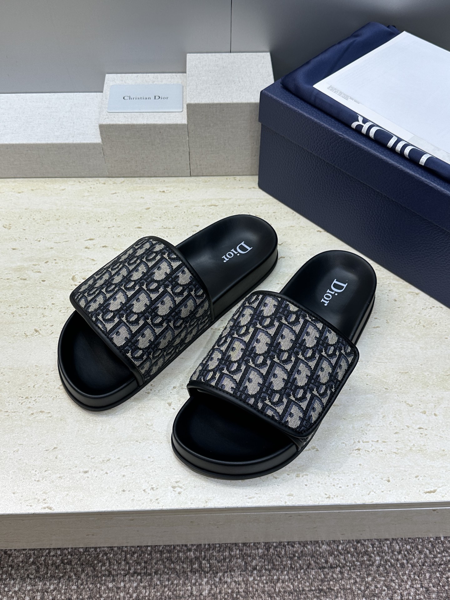 Dior 迪奥 2026春夏走秀新款Alias魔术贴男拖鞋 CD字母logo Oblique老花明星同款