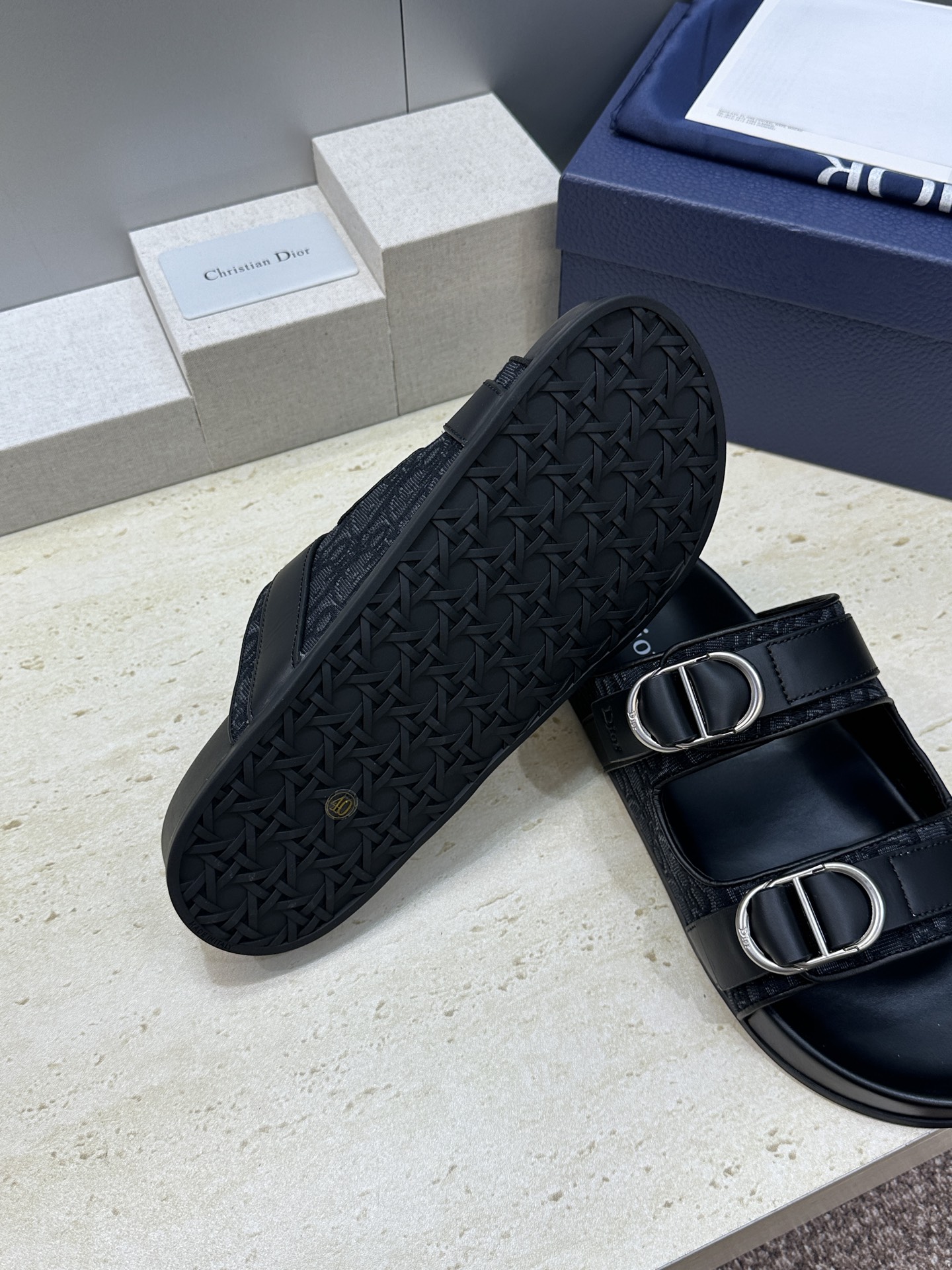 Dior 迪奥 2026春夏走秀新款Alias沙滩男鞋 CD字母logo 五金扣Oblique老花明星同