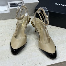 CHANEL 香奈儿 2026春夏走秀新款时尚拼色女鞋 小香双C字母logo五金扣高跟圆头后空凉鞋材质 CHANEL 香奈儿 2026春夏走秀新款时尚拼色女鞋 小香双C字母logo五金扣高跟圆头后空凉鞋材质