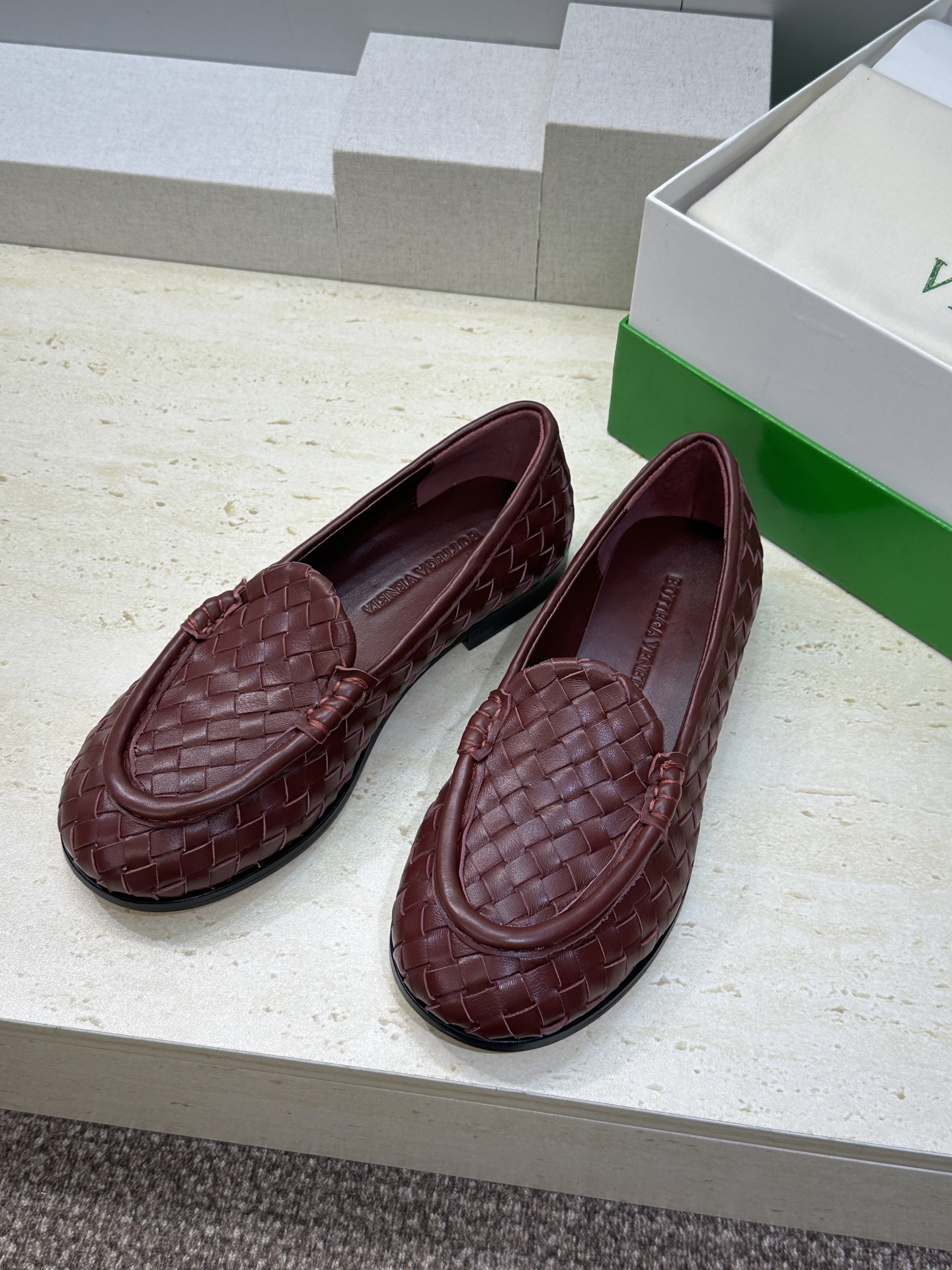 女码/男码+20Bottega Veneta 葆蝶家2026春夏情侣新款编织玛丽珍芭蕾舞单鞋 BV字母l