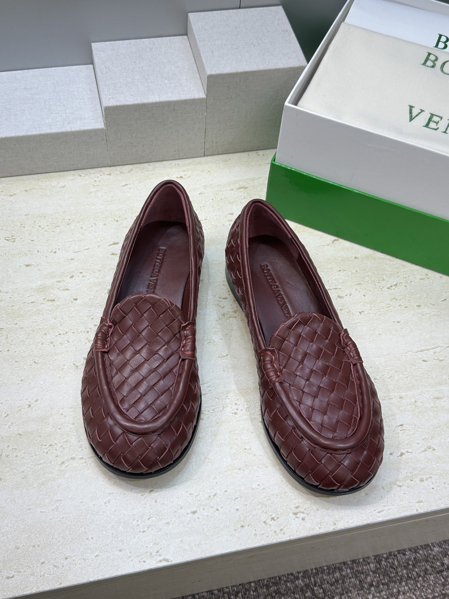 女码/男码+20Bottega Veneta 葆蝶家2026春夏情侣新款编织玛丽珍芭蕾舞单鞋 BV字母l