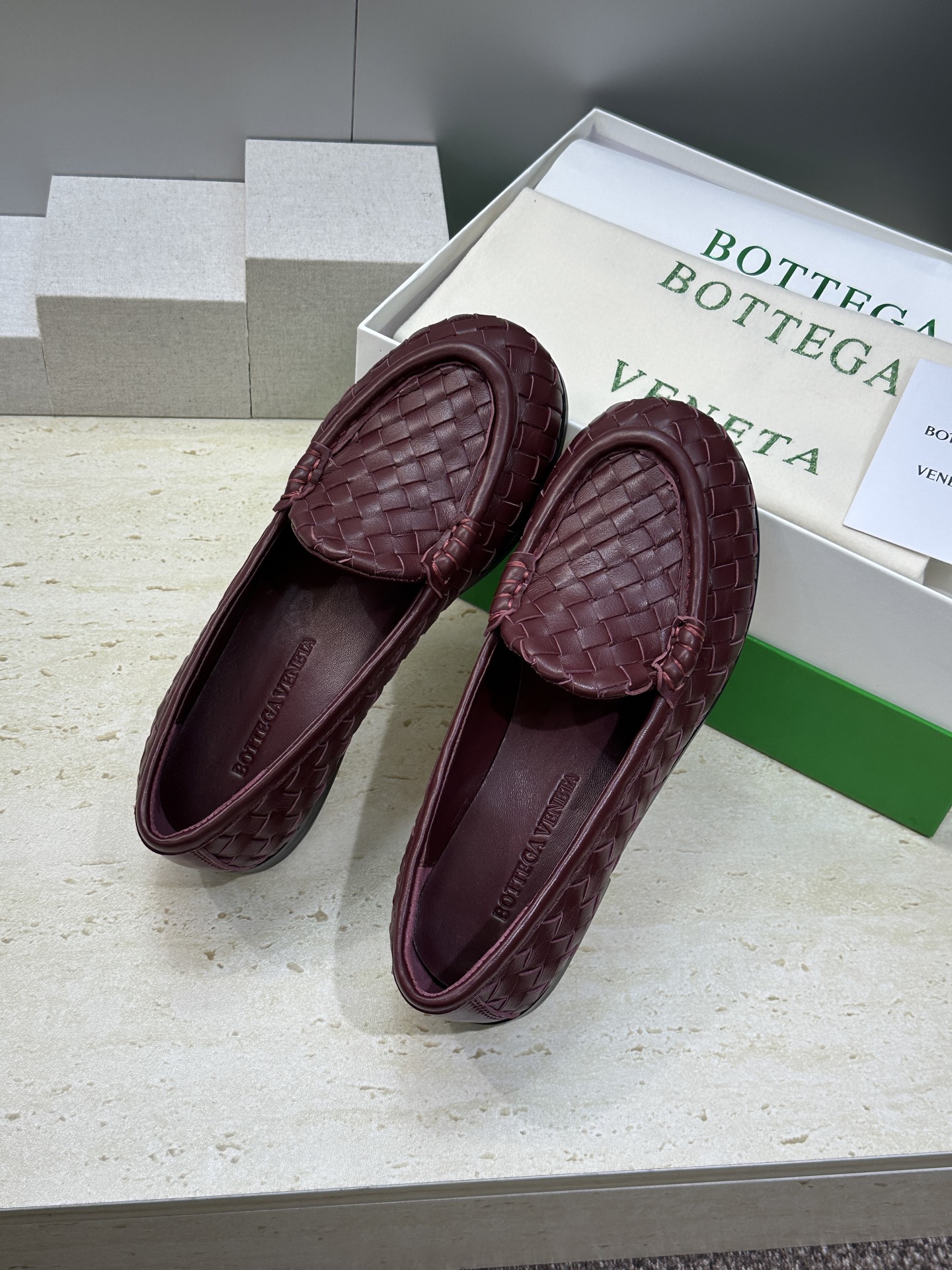 女码/男码+20Bottega Veneta 葆蝶家2026春夏情侣新款编织玛丽珍芭蕾舞单鞋 BV字母l
