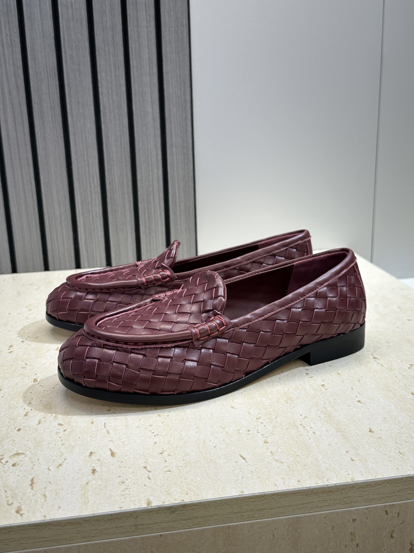 女码/男码+20Bottega Veneta 葆蝶家2026春夏情侣新款编织玛丽珍芭蕾舞单鞋 BV字母l