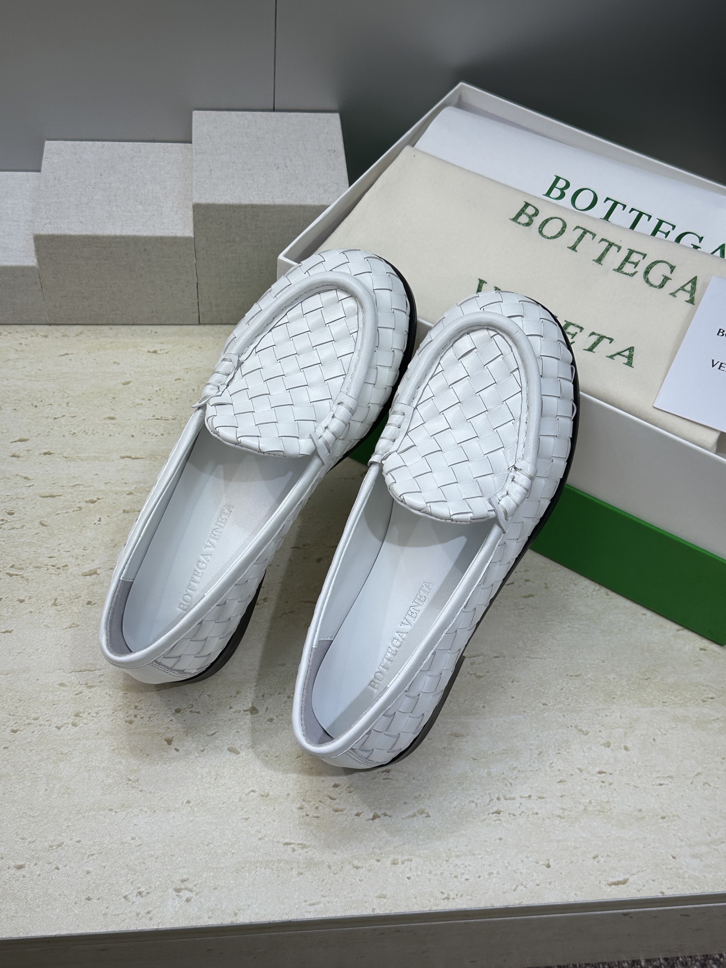 女码/男码+20Bottega Veneta 葆蝶家2026春夏情侣新款编织玛丽珍芭蕾舞单鞋 BV字母l