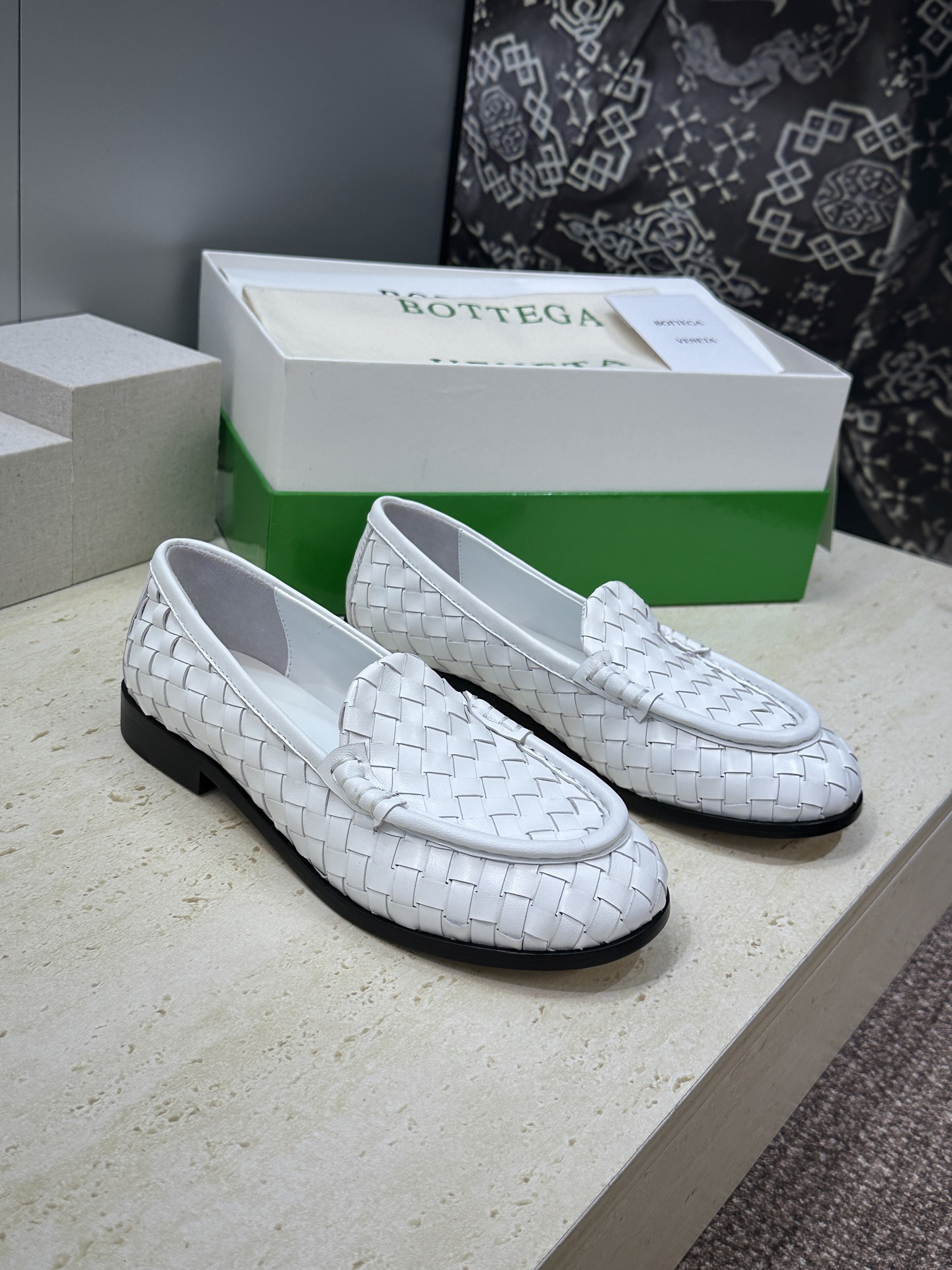 女码/男码+20Bottega Veneta 葆蝶家2026春夏情侣新款编织玛丽珍芭蕾舞单鞋 BV字母l