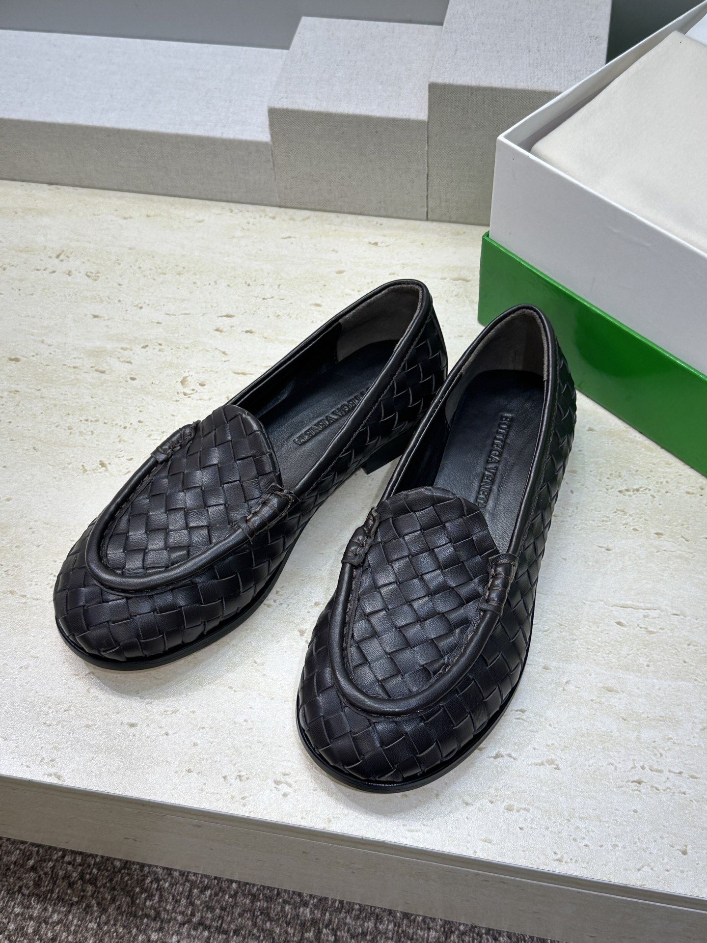 女码/男码+20Bottega Veneta 葆蝶家2026春夏情侣新款编织玛丽珍芭蕾舞单鞋 BV字母l