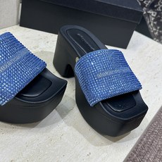 Alexander Wang 2026春夏新款粗跟水钻女鞋 亚历山大 .王明星同款字母logo厚底方头露 Alexander Wang 2026春夏新款粗跟水钻女鞋 亚历山大 .王明星同款字母logo厚底方头露