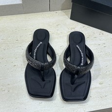 Alexanderwang 2026春夏新款水钻人字拖沙滩女鞋 亚历山大.王 字母logo平底方头夹趾凉 Alexanderwang 2026春夏新款水钻人字拖沙滩女鞋 亚历山大.王 字母logo平底方头夹趾凉