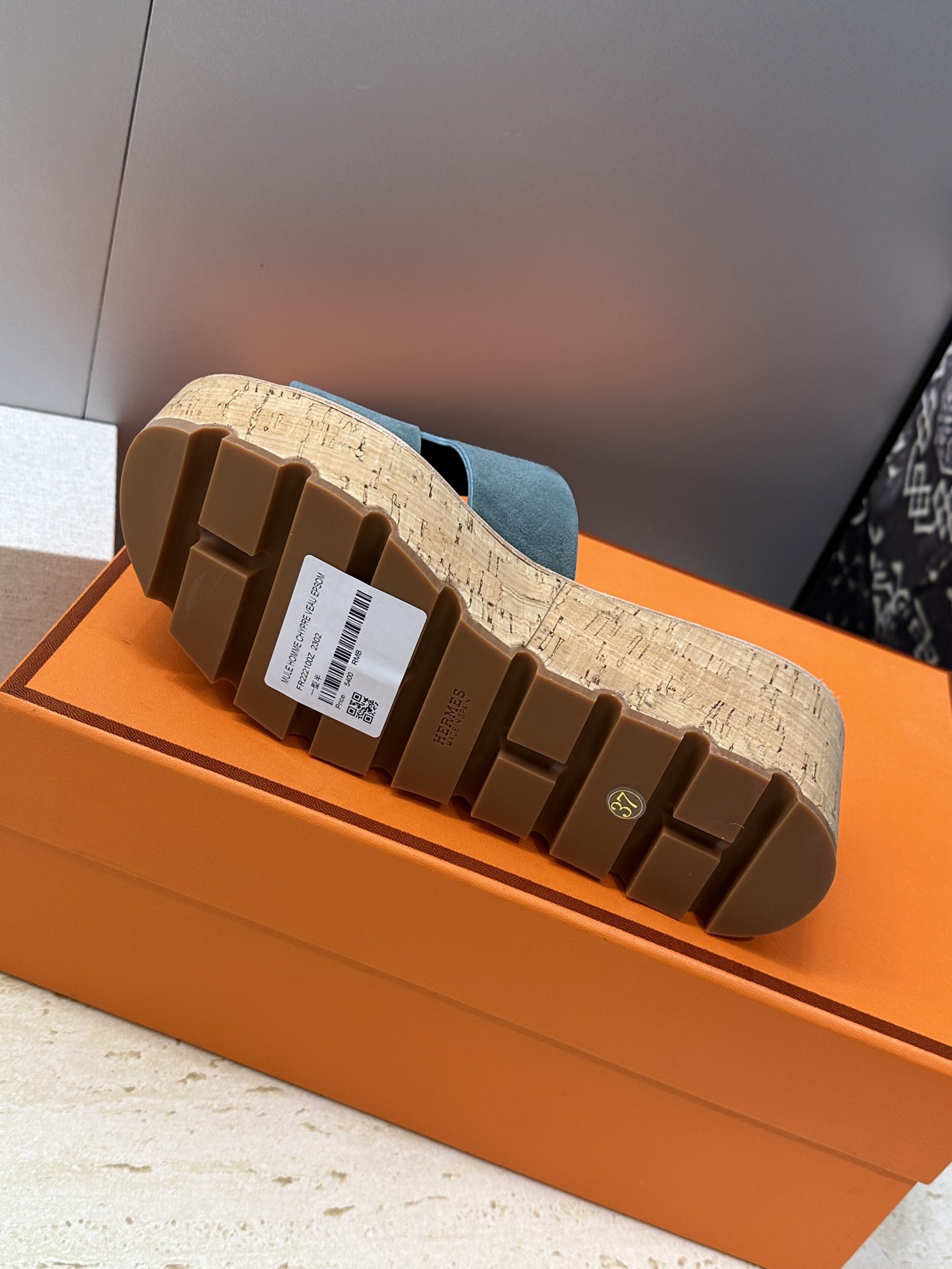 Hermes 爱马仕 春夏经典款 Eze 厚底拼色坡跟女鞋 H家字母logo“H”型鞋面防水台高跟凉拖鞋