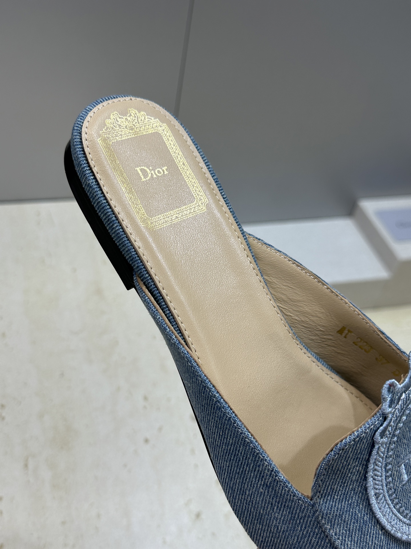 迪奥 Dior 2026春夏新款Medaillon果冻色穆勒女鞋 CD字母logo立体徽章刺绣平底方头凉