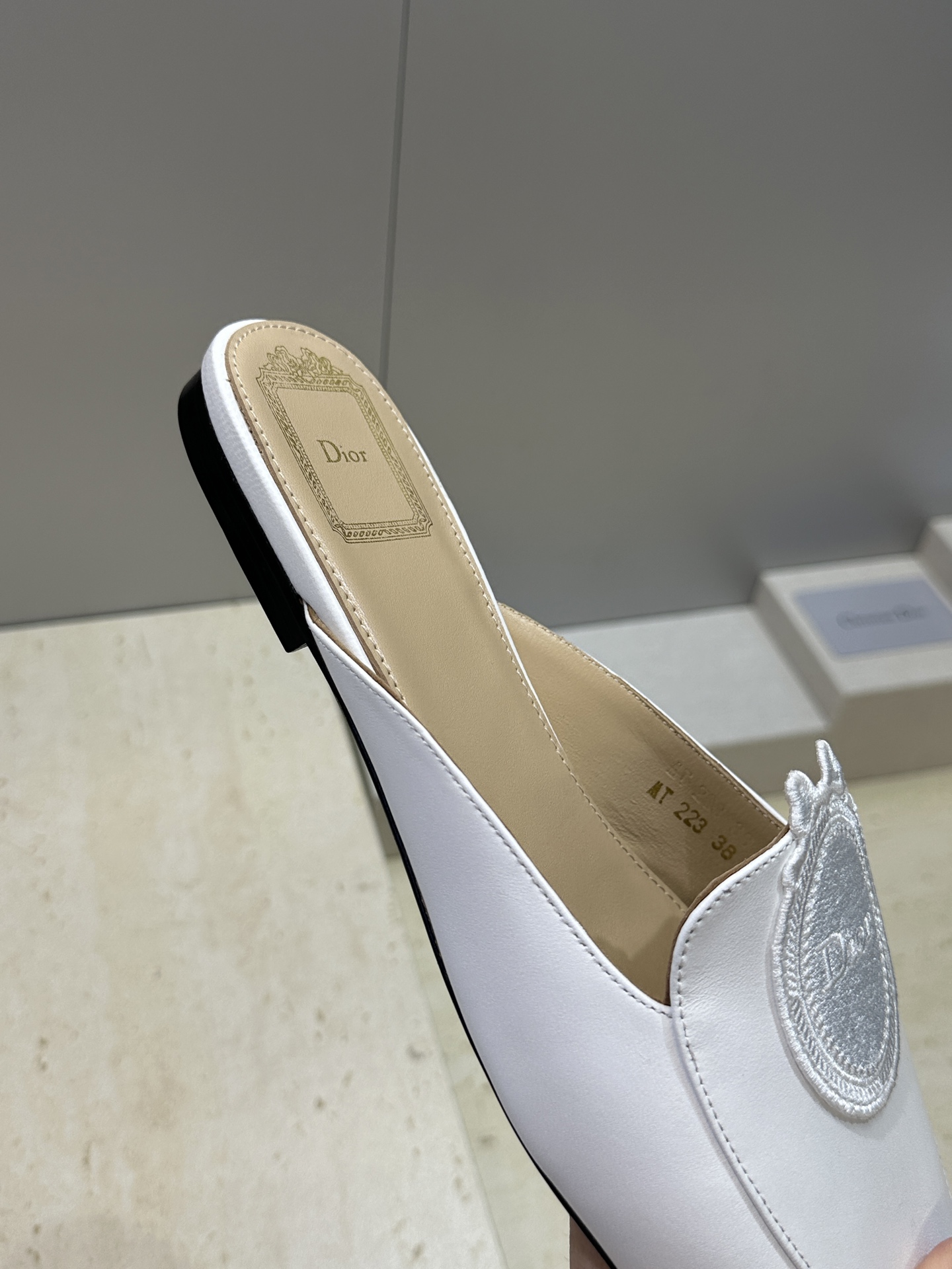 迪奥 Dior 2026春夏新款Medaillon果冻色穆勒女鞋 CD字母logo立体徽章刺绣平底方头凉