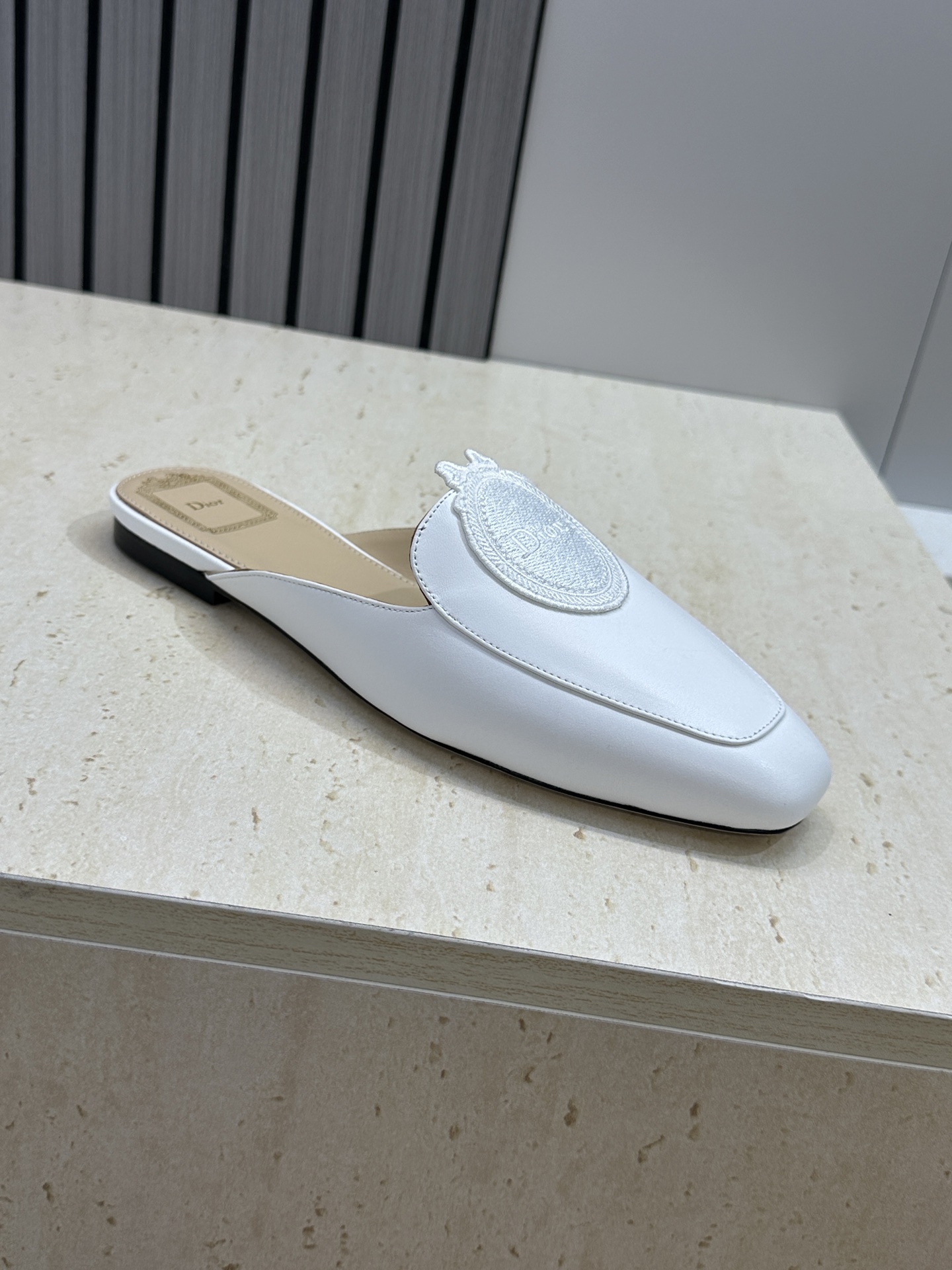 迪奥 Dior 2026春夏新款Medaillon果冻色穆勒女鞋 CD字母logo立体徽章刺绣平底方头凉