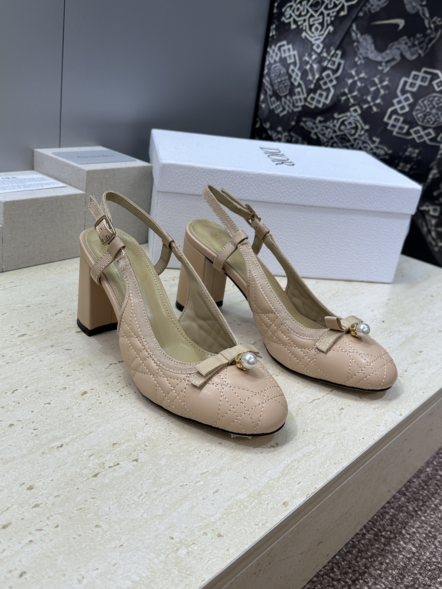 迪奥 Dior 2026春夏高定系列新款 Ballet 标志性电绣藤格纹粗跟玛丽珍芭蕾舞女鞋 CD字母l