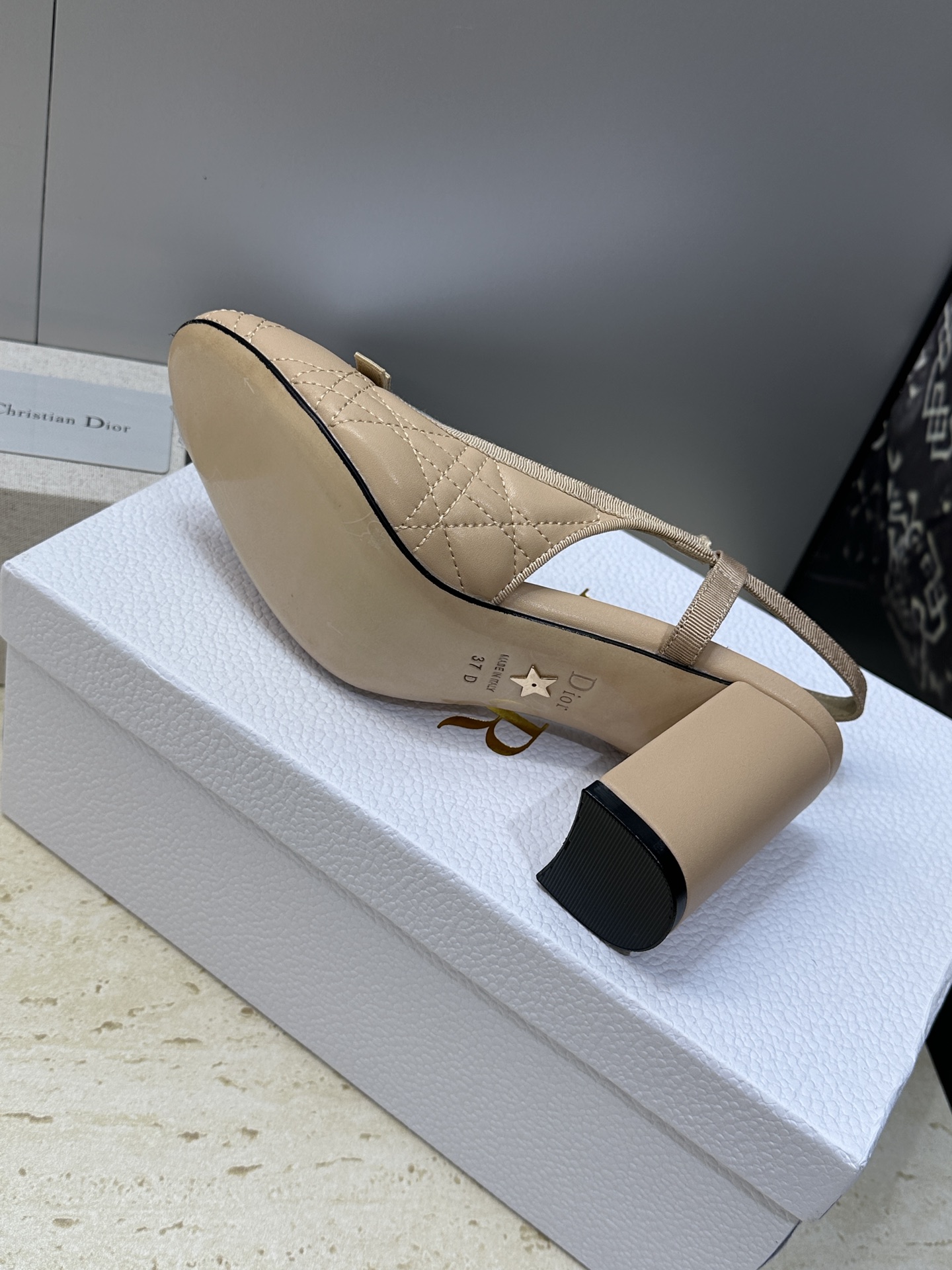 迪奥 Dior 2026春夏高定系列新款 Ballet 标志性电绣藤格纹粗跟玛丽珍芭蕾舞女鞋 CD字母l