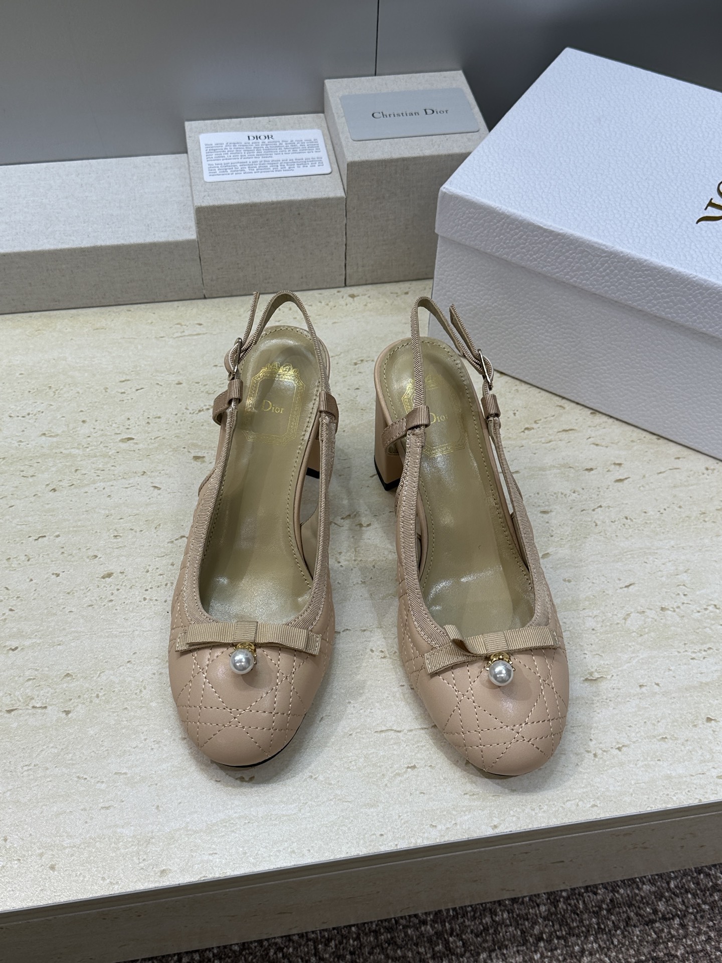 迪奥 Dior 2026春夏高定系列新款 Ballet 标志性电绣藤格纹粗跟玛丽珍芭蕾舞女鞋 CD字母l