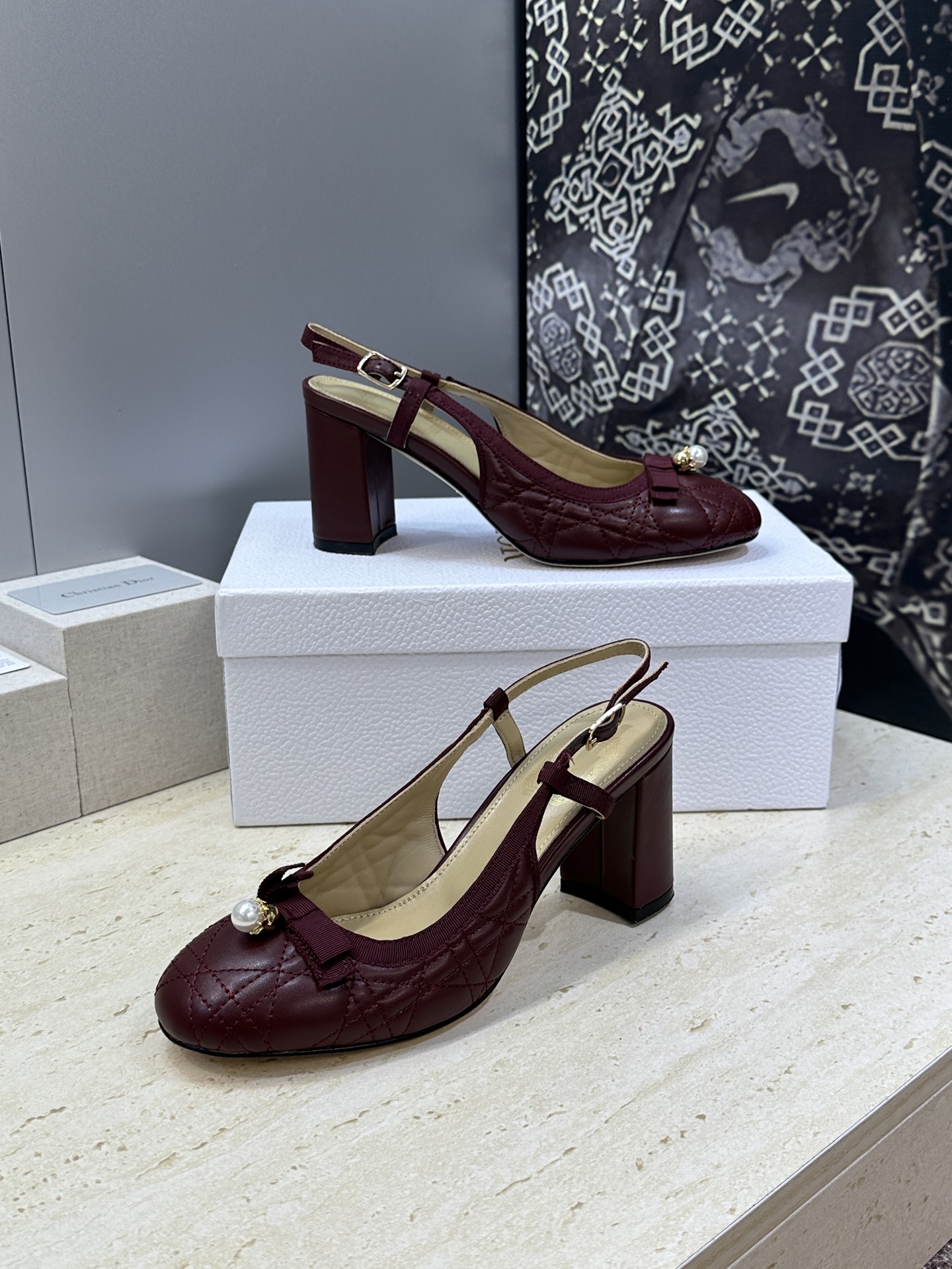 迪奥 Dior 2026春夏高定系列新款 Ballet 标志性电绣藤格纹粗跟玛丽珍芭蕾舞女鞋 CD字母l