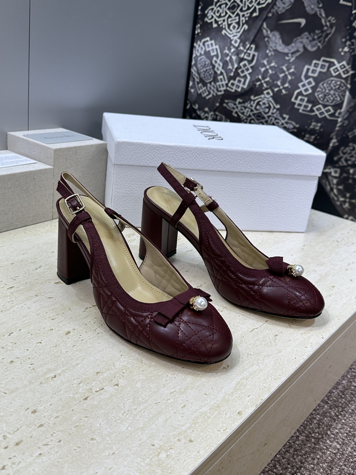 迪奥 Dior 2026春夏高定系列新款 Ballet 标志性电绣藤格纹粗跟玛丽珍芭蕾舞女鞋 CD字母l
