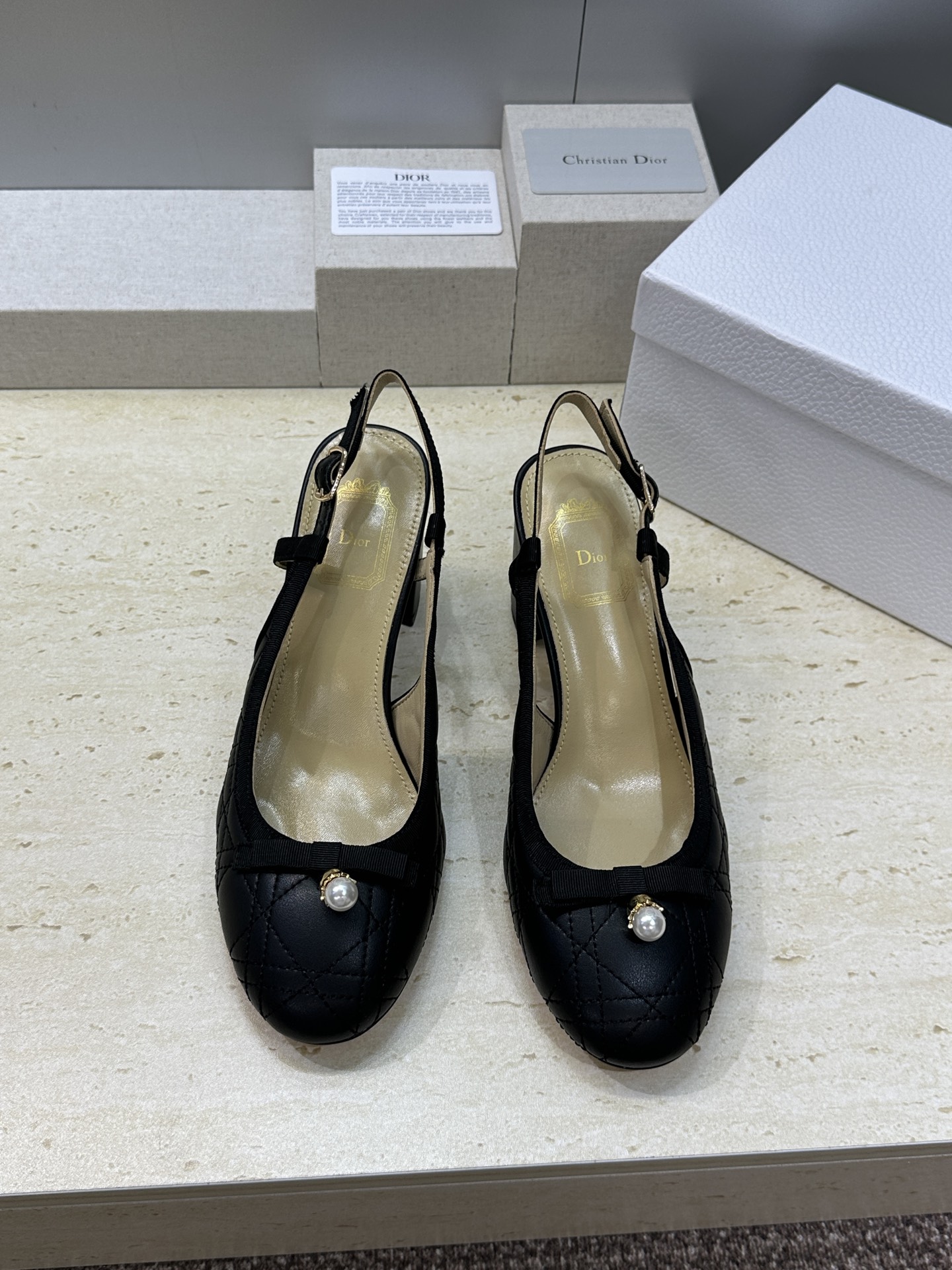 迪奥 Dior 2026春夏高定系列新款 Ballet 标志性电绣藤格纹粗跟玛丽珍芭蕾舞女鞋 CD字母l