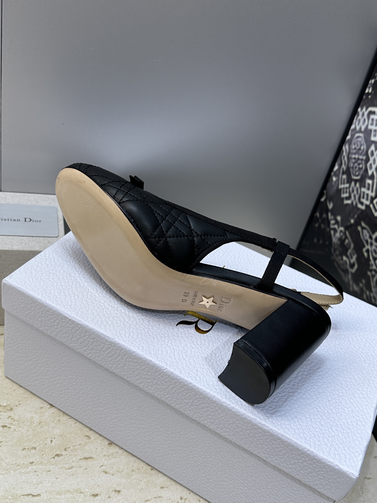 迪奥 Dior 2026春夏高定系列新款 Ballet 标志性电绣藤格纹粗跟玛丽珍芭蕾舞女鞋 CD字母l