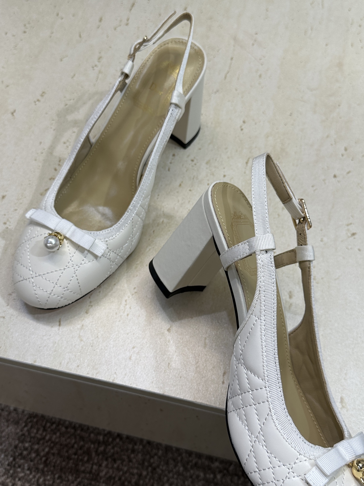 迪奥 Dior 2026春夏高定系列新款 Ballet 标志性电绣藤格纹粗跟玛丽珍芭蕾舞女鞋 CD字母l