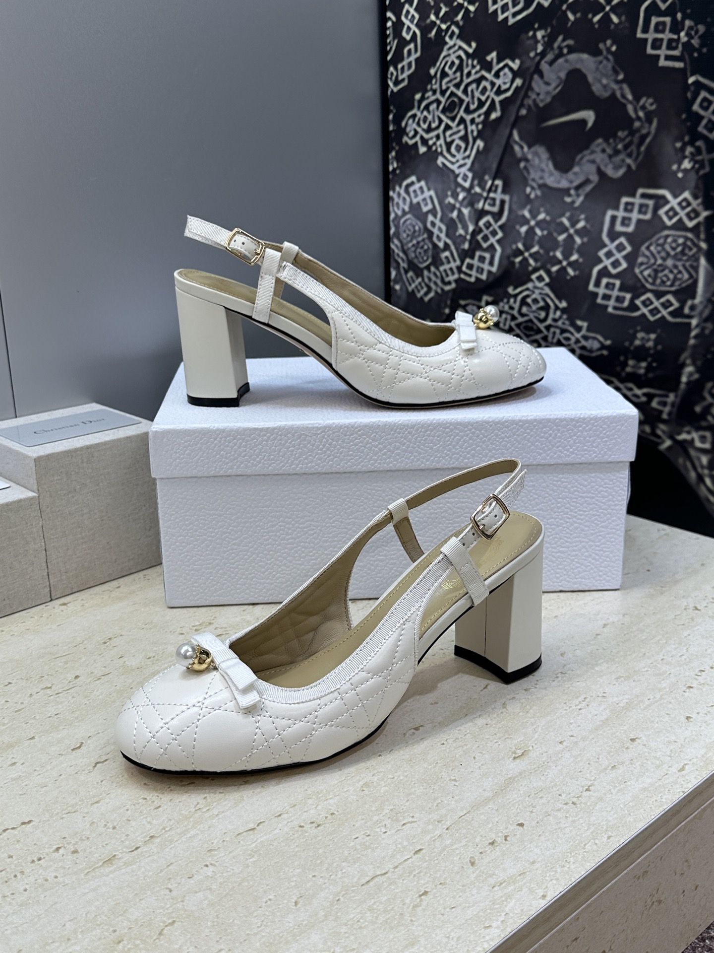 迪奥 Dior 2026春夏高定系列新款 Ballet 标志性电绣藤格纹粗跟玛丽珍芭蕾舞女鞋 CD字母l
