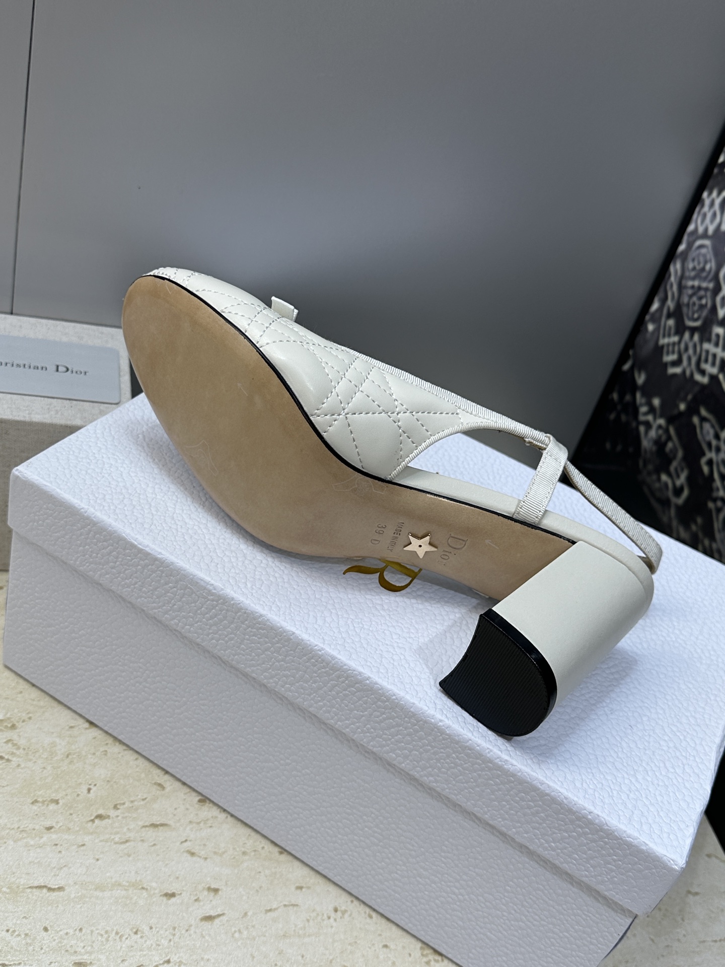 迪奥 Dior 2026春夏高定系列新款 Ballet 标志性电绣藤格纹粗跟玛丽珍芭蕾舞女鞋 CD字母l