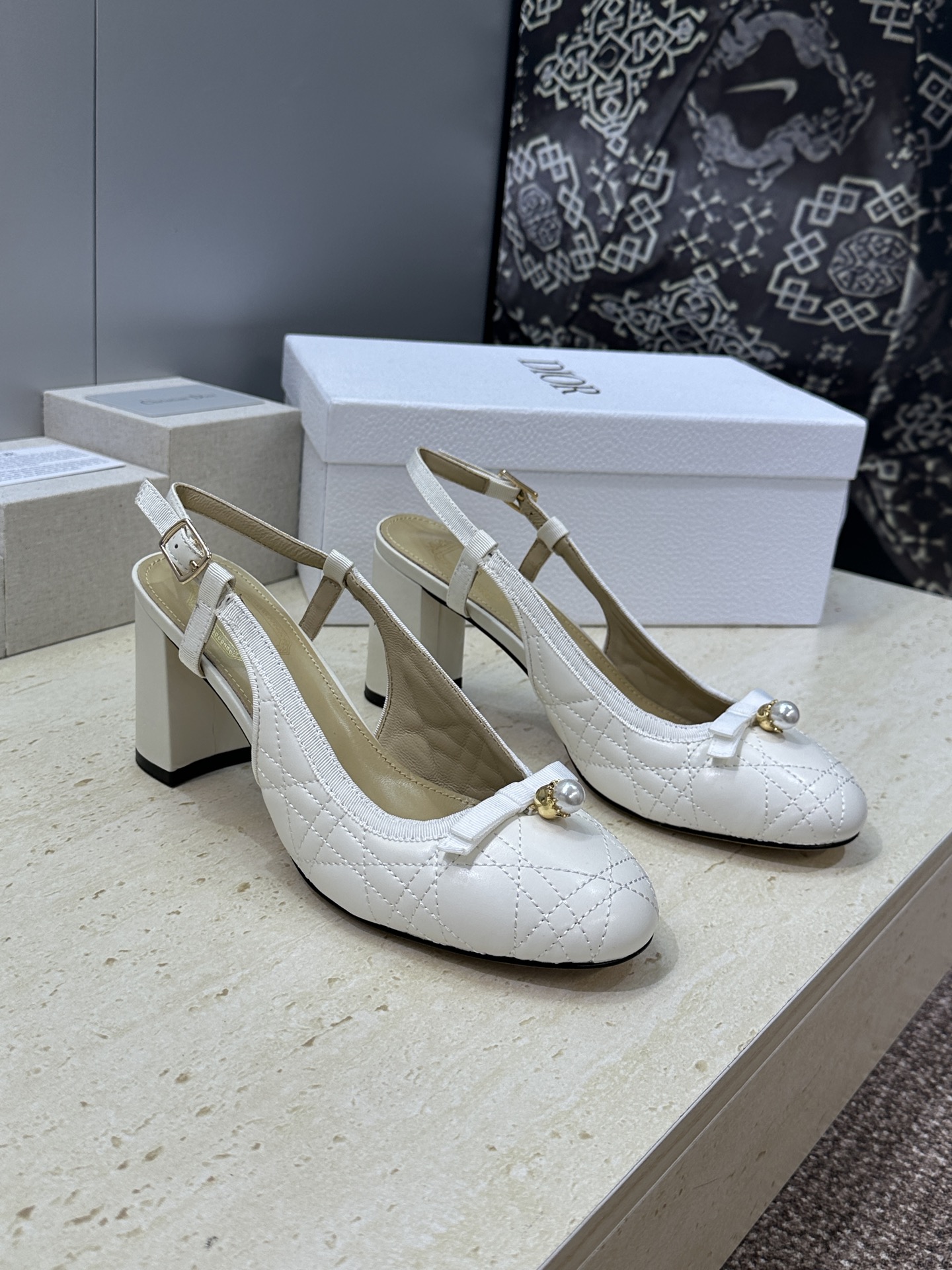 迪奥 Dior 2026春夏高定系列新款 Ballet 标志性电绣藤格纹粗跟玛丽珍芭蕾舞女鞋 CD字母l