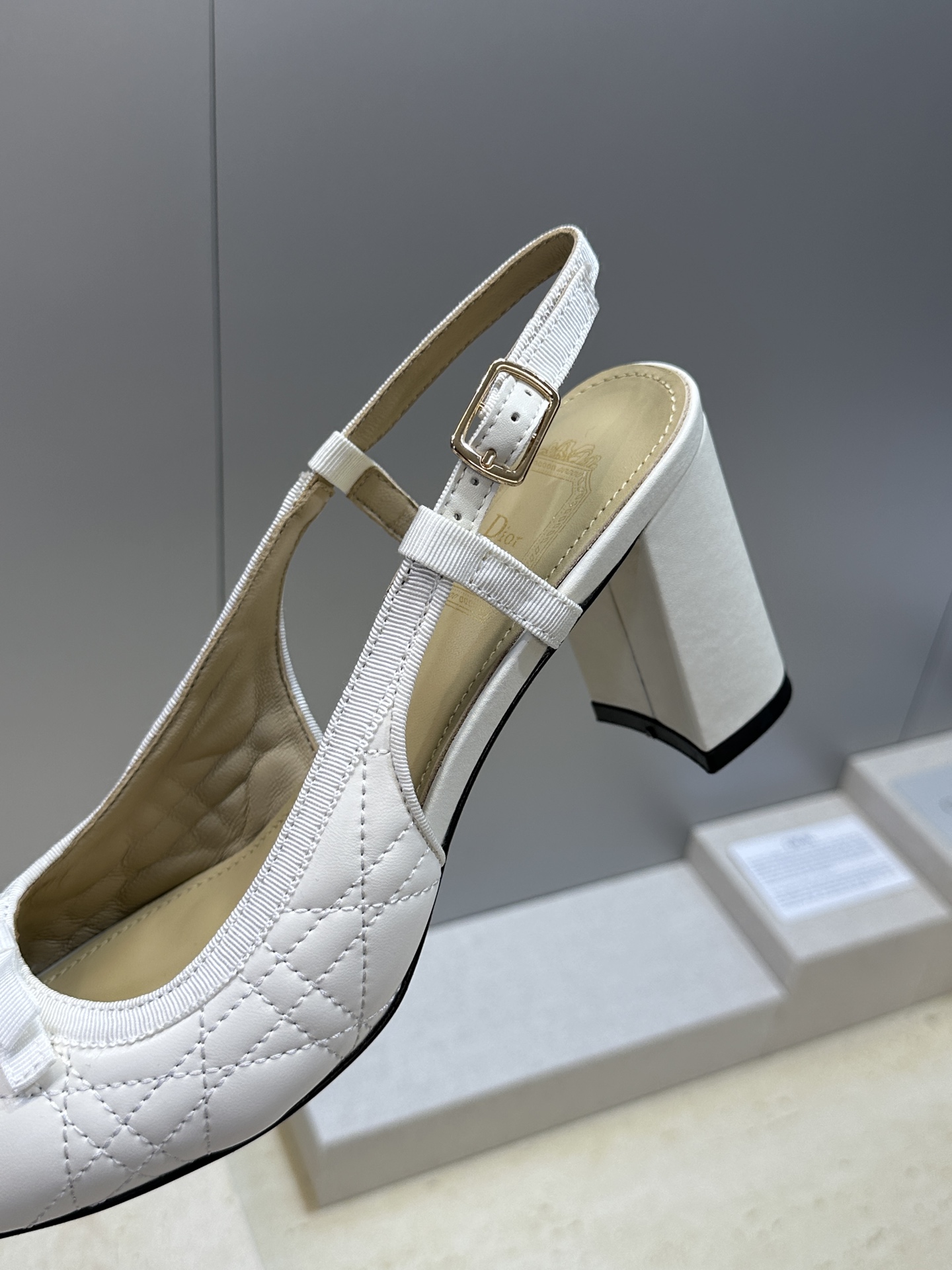 迪奥 Dior 2026春夏高定系列新款 Ballet 标志性电绣藤格纹粗跟玛丽珍芭蕾舞女鞋 CD字母l