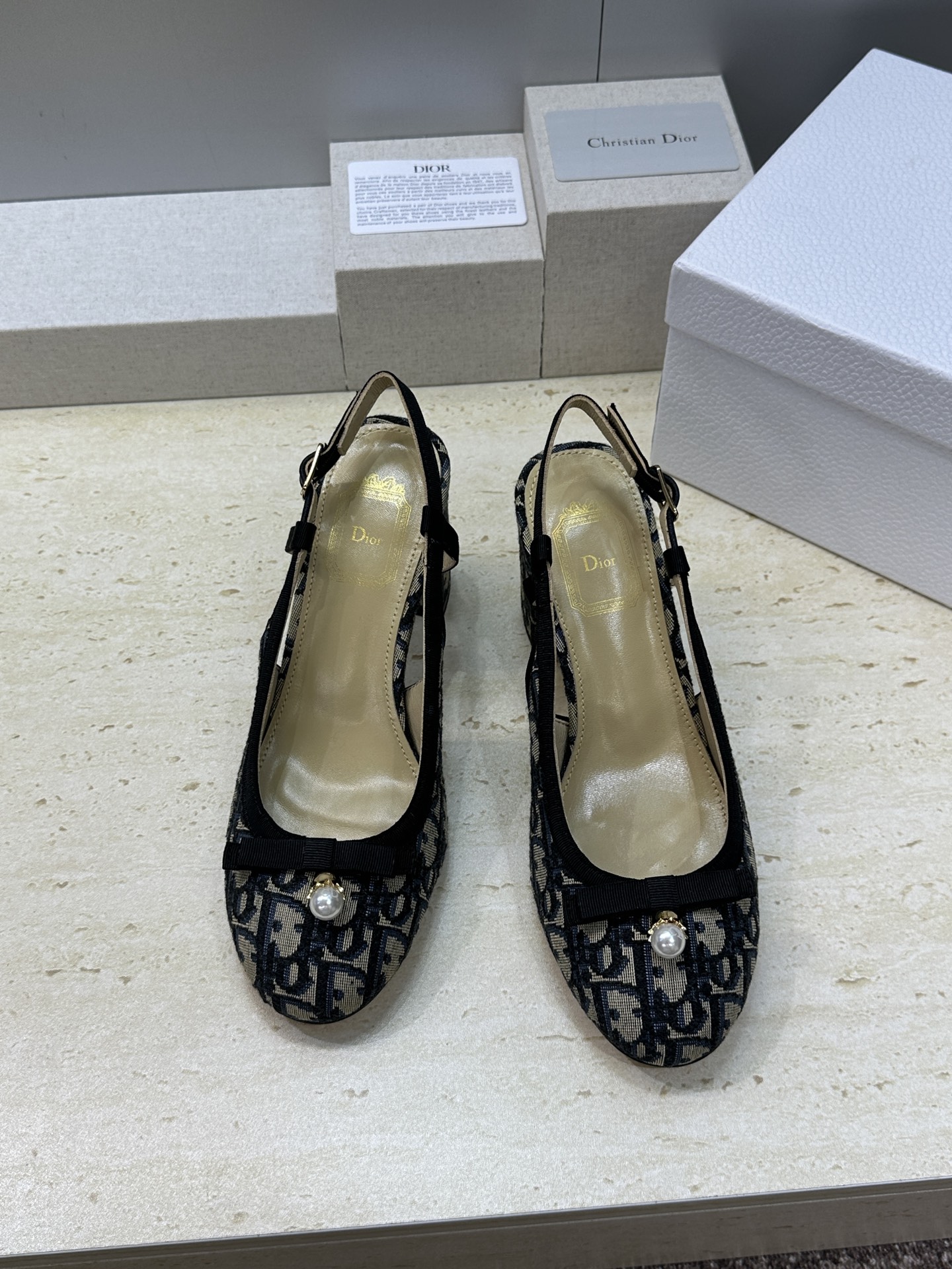 迪奥 Dior 2026春夏高定系列新款 Ballet 标志性电绣藤格纹粗跟玛丽珍芭蕾舞女鞋 CD字母l