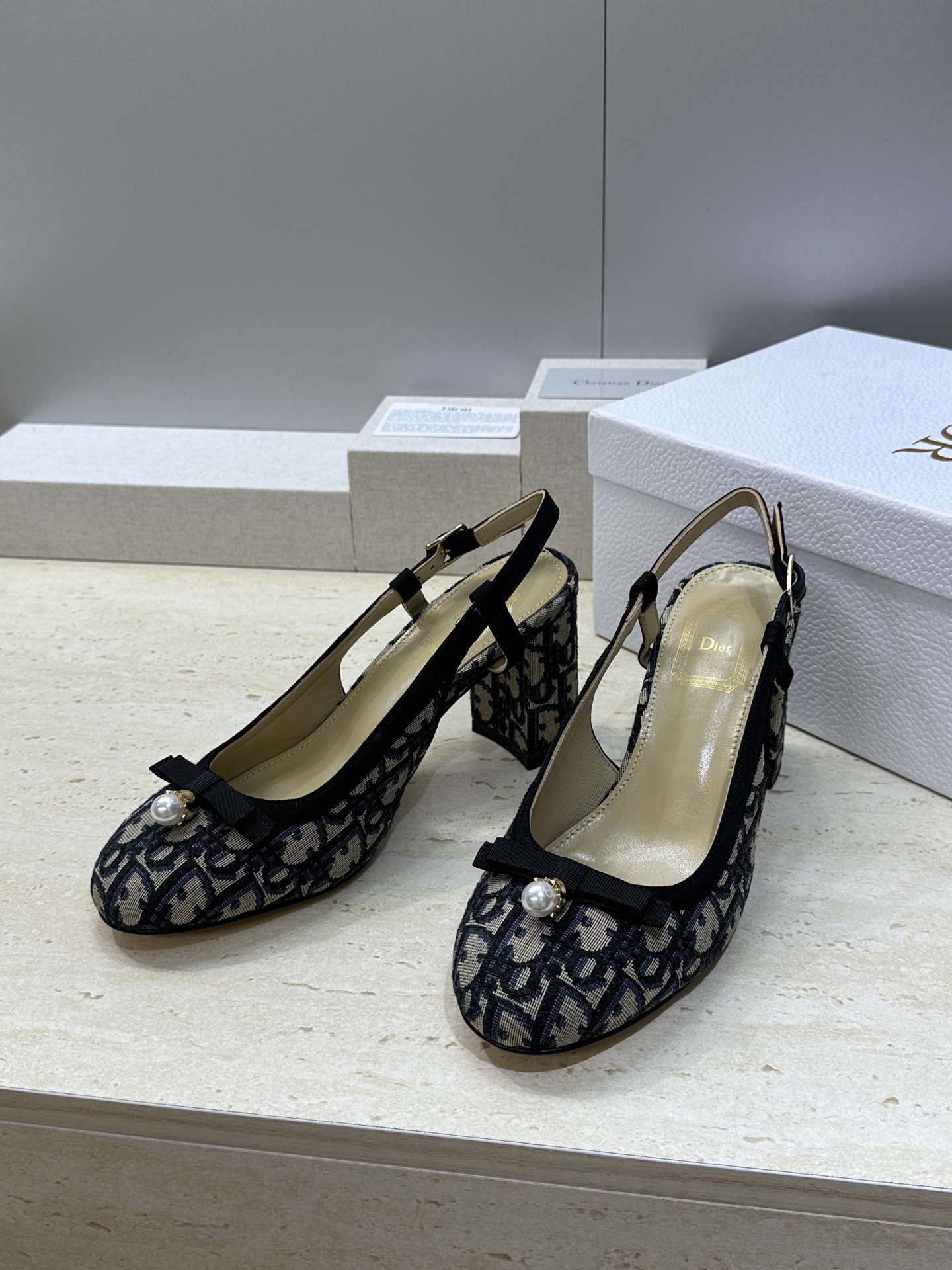 迪奥 Dior 2026春夏高定系列新款 Ballet 标志性电绣藤格纹粗跟玛丽珍芭蕾舞女鞋 CD字母l