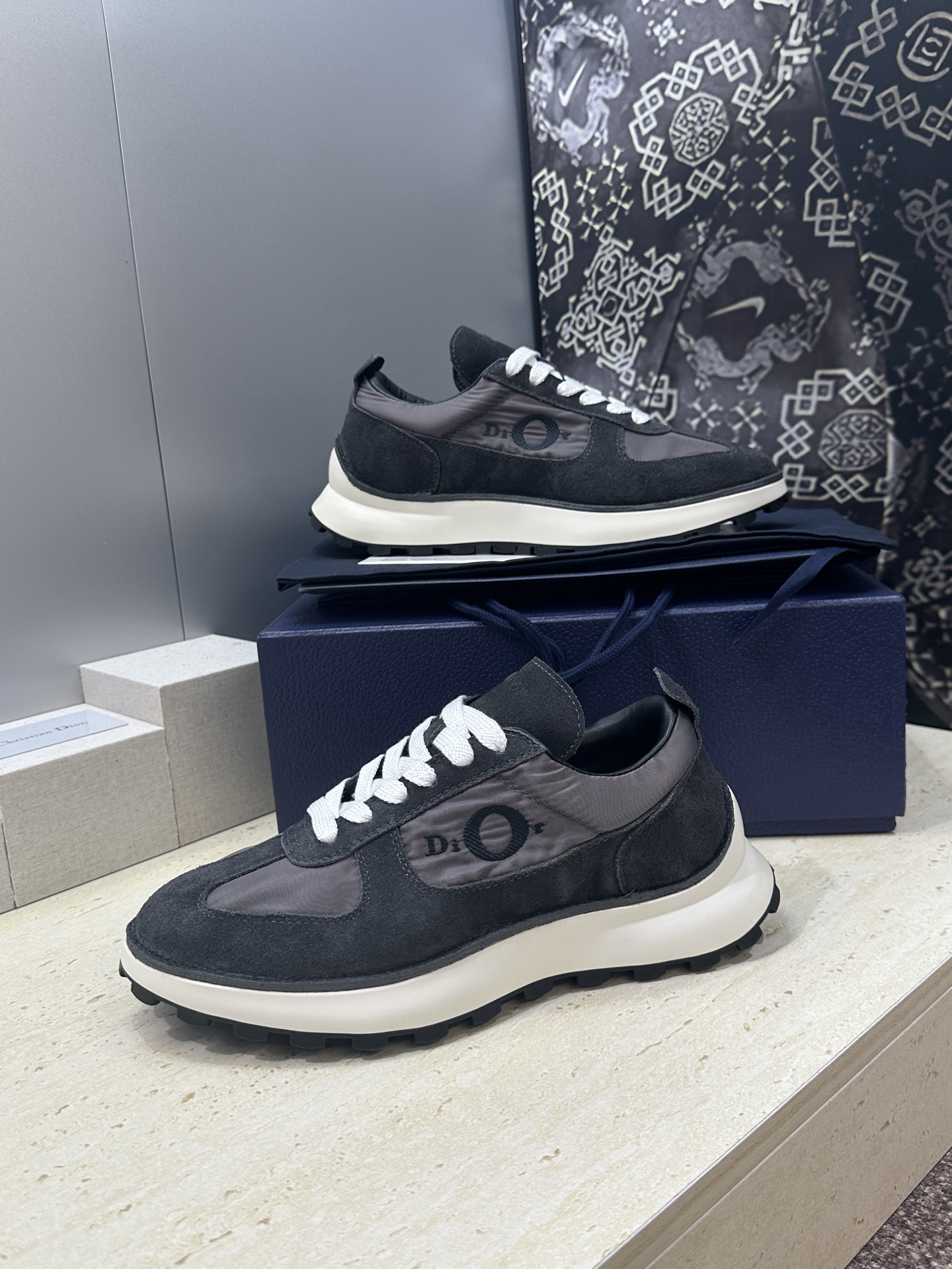 工厂价(仅男码）Dior 迪奥 2026春夏新款 Squash 摩登徳训运动鞋 明星同款厚底圆头系带休闲