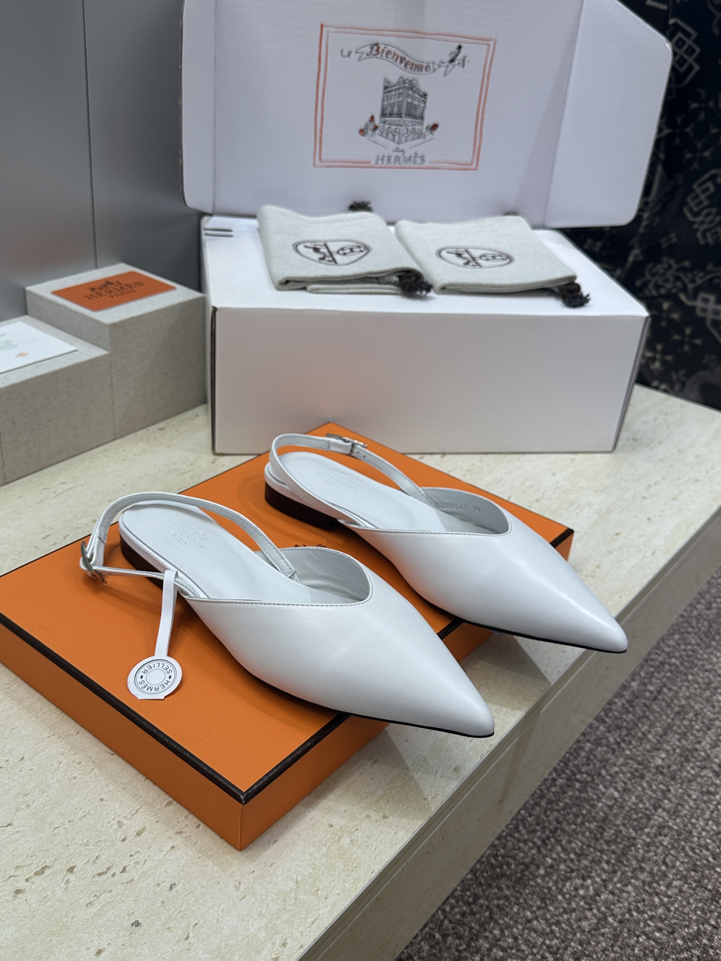 莞货 代购级 爱马仕 Hermes 2026春夏新款 Nicolette 平底拼色穆勒女鞋  H家字母l
