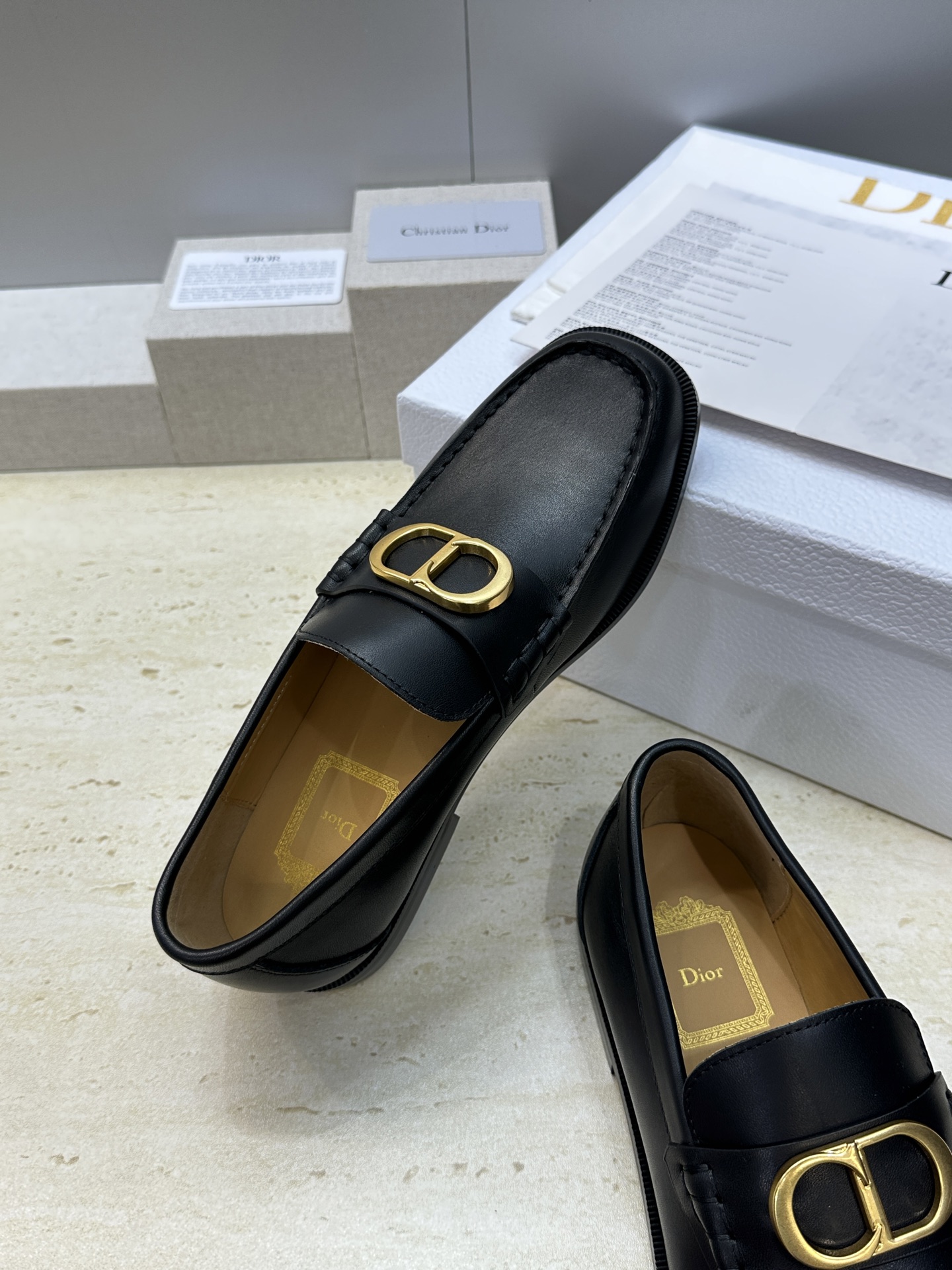 Dior 迪奥2026春夏新款 Palais 低跟方头玛丽珍芭蕾舞女鞋  CD字母logo五金扣时尚拼色