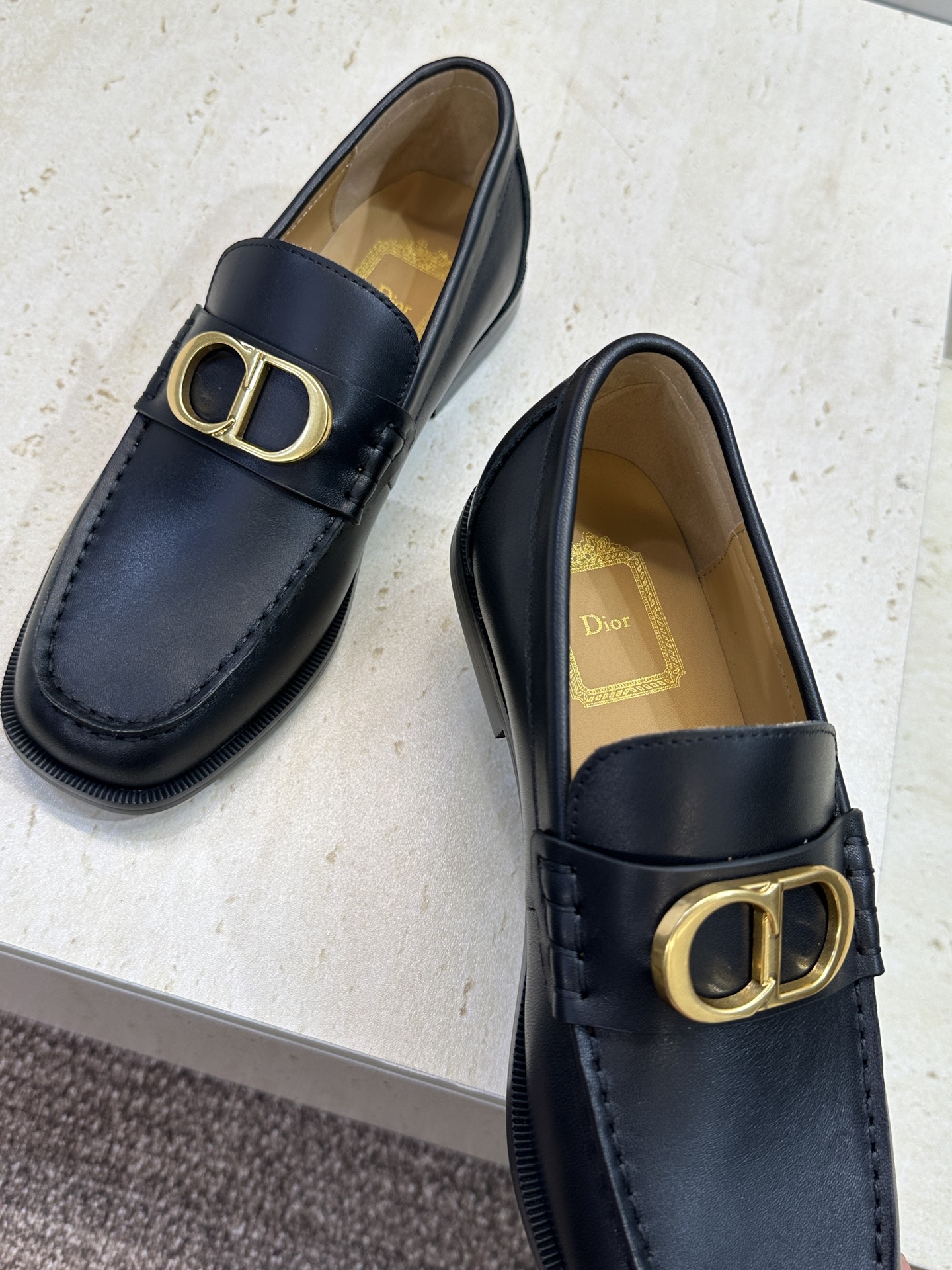 Dior 迪奥2026春夏新款 Palais 低跟方头玛丽珍芭蕾舞女鞋  CD字母logo五金扣时尚拼色