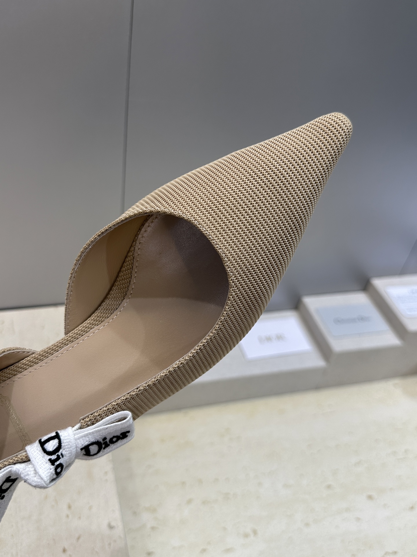 代购级 J‘ADIOR织带后空凉鞋 迪奥 Dior 2026 春夏新款提花刺绣字母logo低跟尖头蝴蝶结