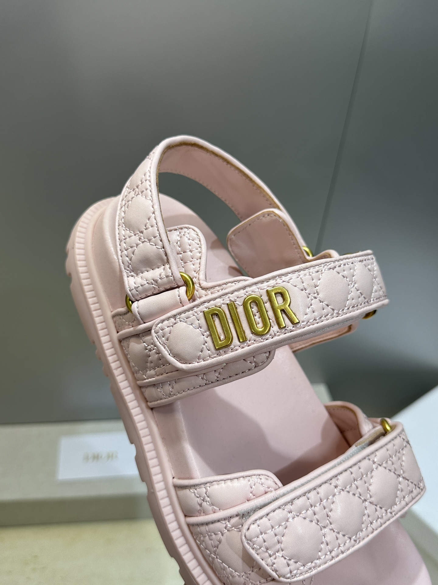 顶级版 迪奥 Dior 春夏经典款 Ract 魔术贴菱格电绣休闲女鞋 CD字母logo五金扣厚底圆头露趾