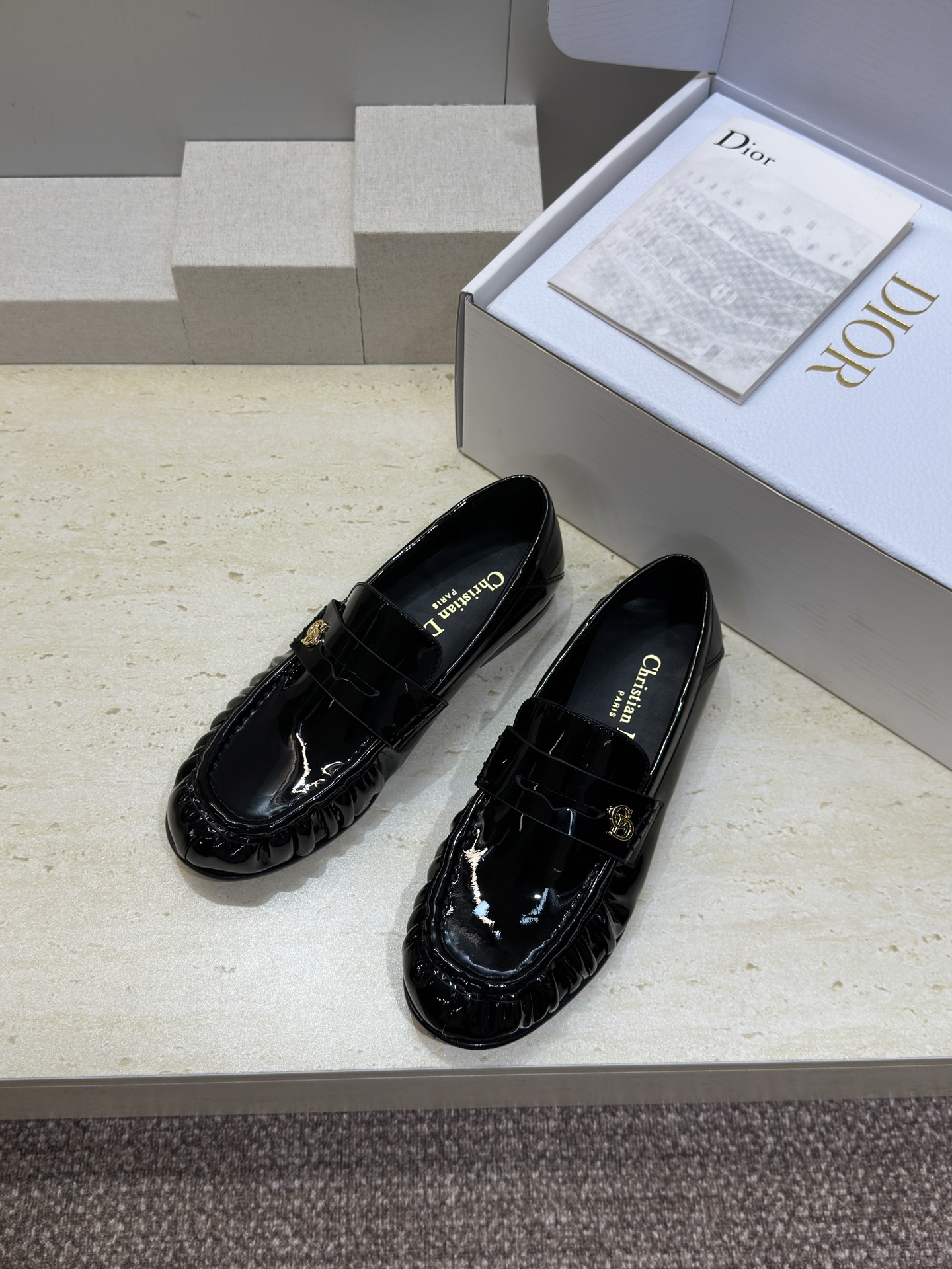 (配全套飞机盒)Dior 迪奥2026春夏新款 D-Time平底圆头玛丽珍芭蕾舞娃娃女鞋 CD字母log