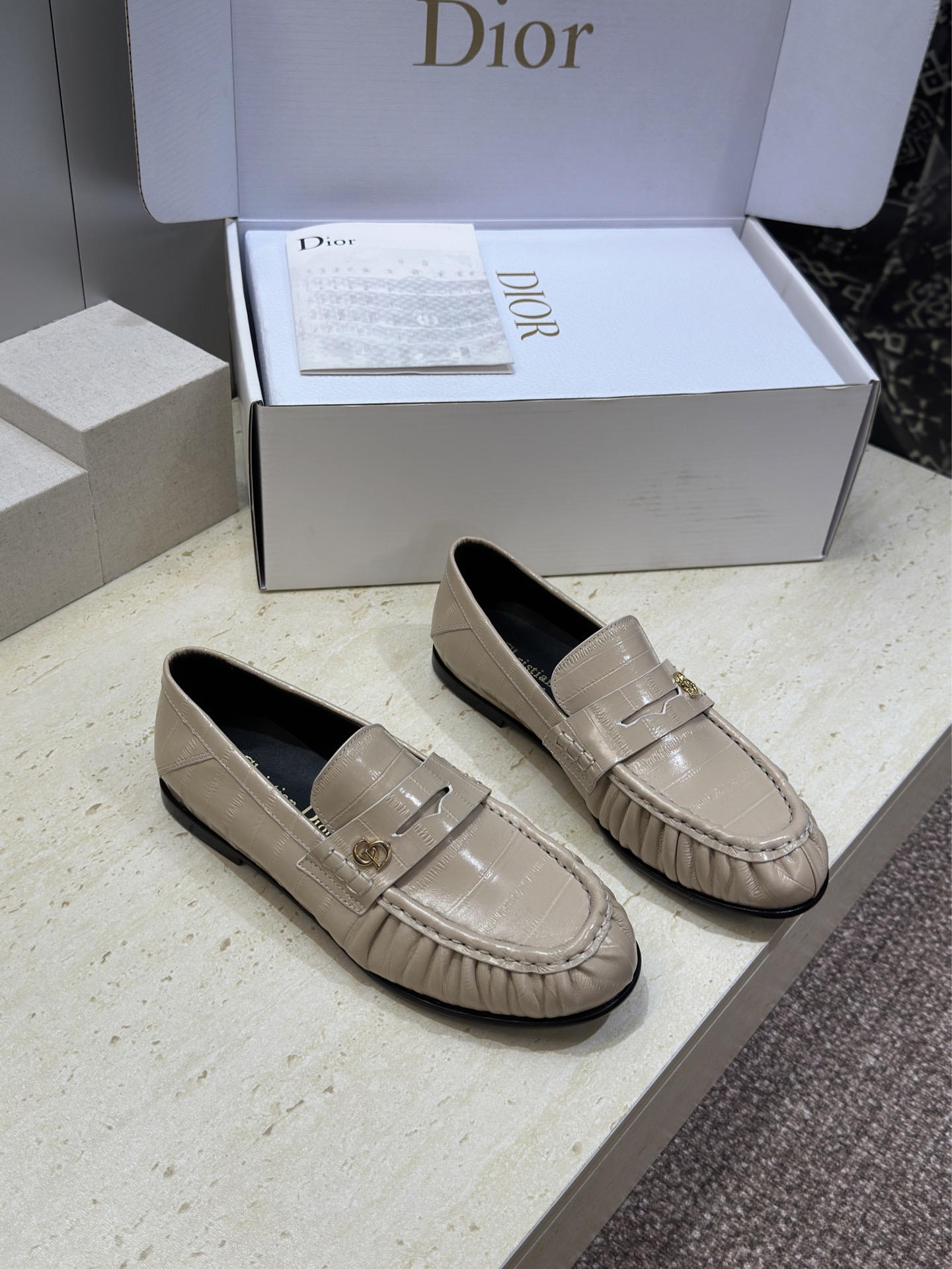 (配全套飞机盒)Dior 迪奥2026春夏新款 D-Time平底圆头玛丽珍芭蕾舞娃娃女鞋 CD字母log