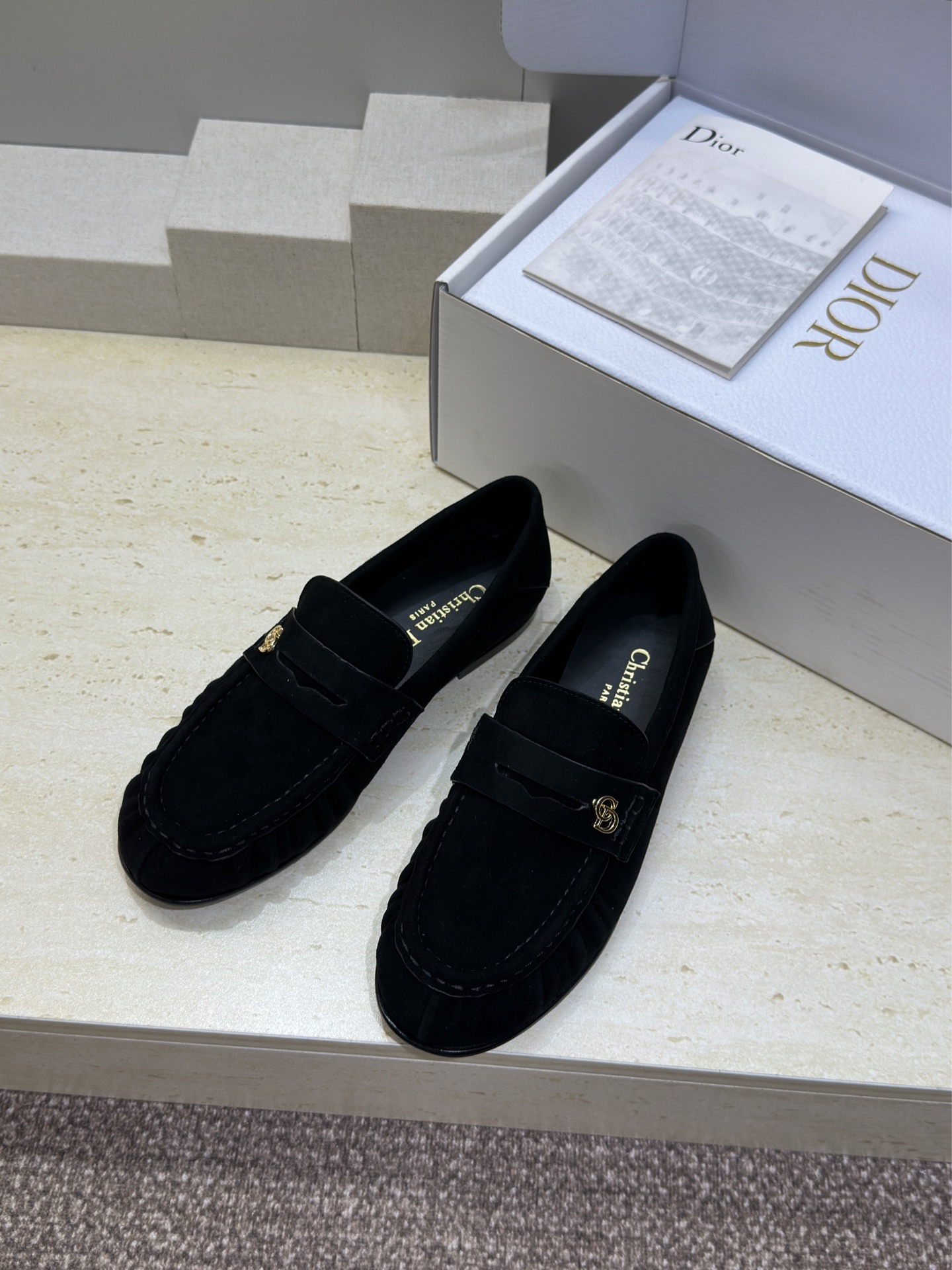 (配全套飞机盒)Dior 迪奥2026春夏新款 D-Time平底圆头玛丽珍芭蕾舞娃娃女鞋 CD字母log
