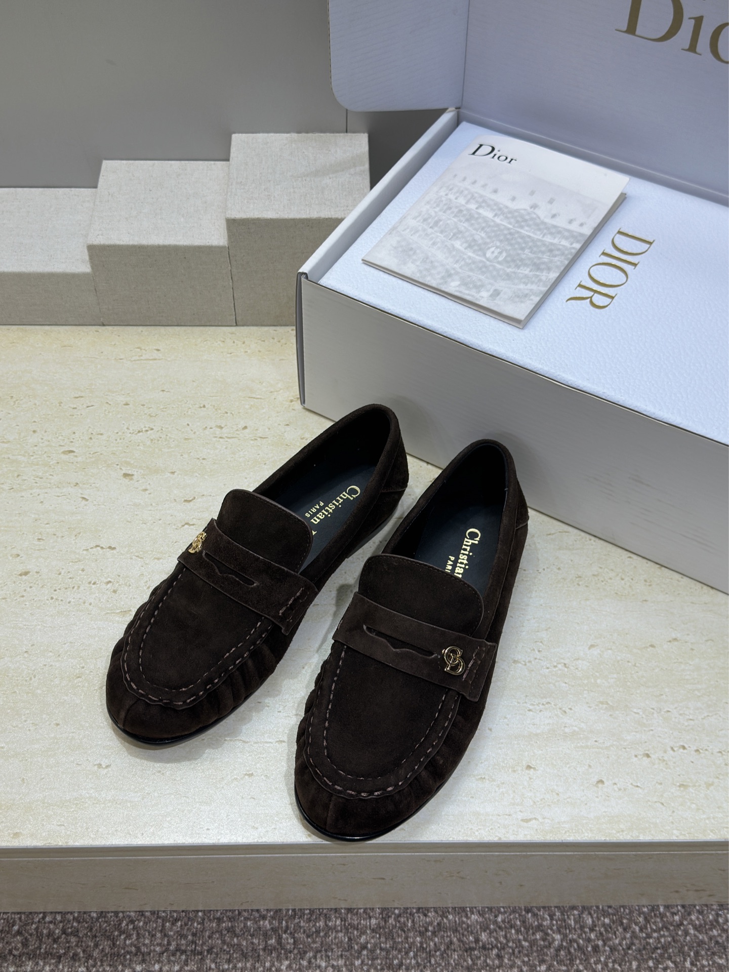 (配全套飞机盒)Dior 迪奥2026春夏新款 D-Time平底圆头玛丽珍芭蕾舞娃娃女鞋 CD字母log