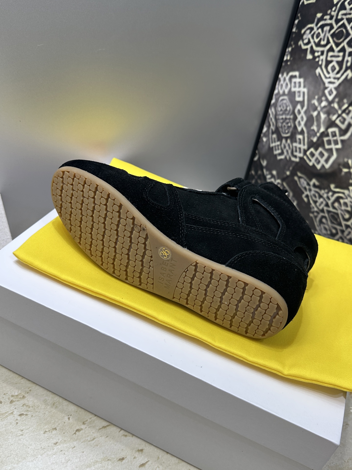 ISABEL MARANT 2026秋冬新款高帮魔术贴运动休闲高帮女鞋 伊莎贝尔字母logo平底内增高系