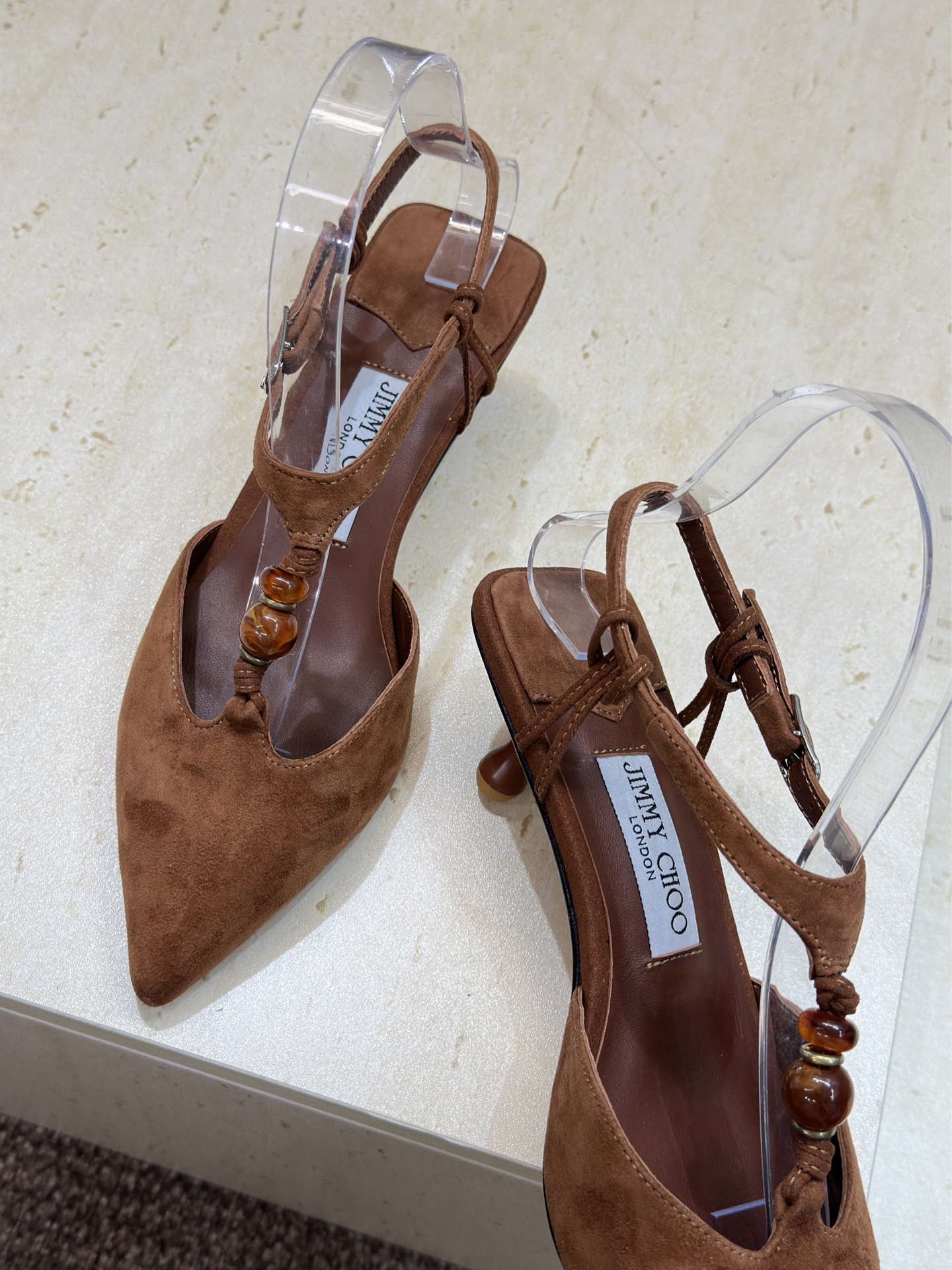 周仰杰Jimmy Choo 2026早春新款时尚拼色女鞋 吉米周JC明星同款字母logo五金扣中跟尖头串