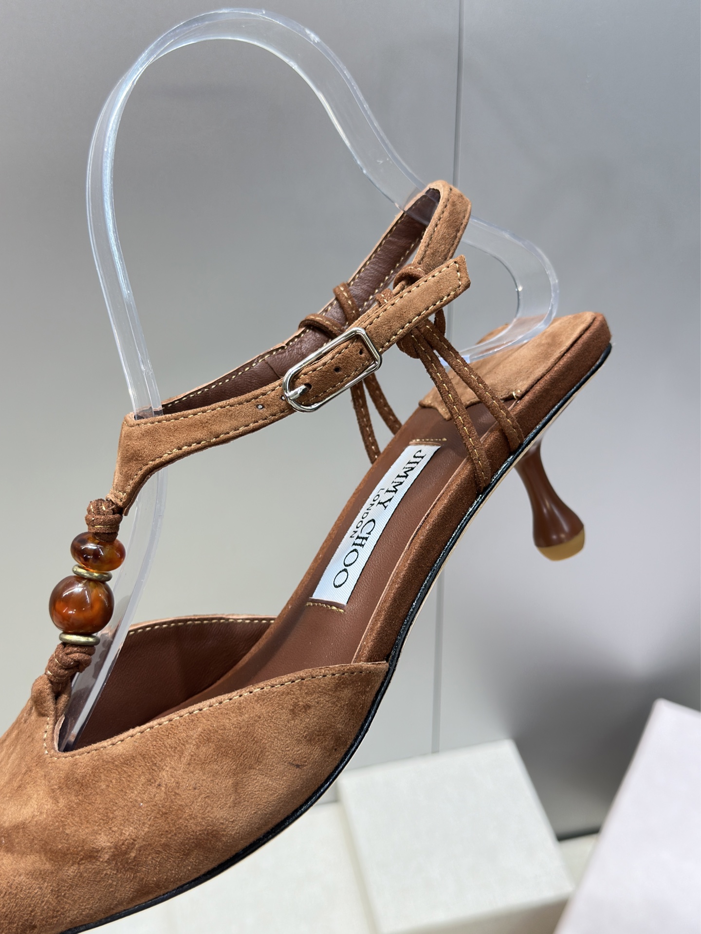 周仰杰Jimmy Choo 2026早春新款时尚拼色女鞋 吉米周JC明星同款字母logo五金扣中跟尖头串