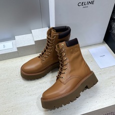 CELINE 2026秋冬新款系带机车女短靴 瑟琳字母logo厚底低跟圆头骑士登山靴材质:鞋面定制进口小 CELINE 2026秋冬新款系带机车女短靴 瑟琳字母logo厚底低跟圆头骑士登山靴材质:鞋面定制进口小