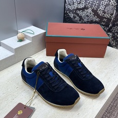 Loro Piana 2026春夏新款情侣系列休闲系带德训鞋 LP字母logo平底圆头老钱风拼色阿甘跑鞋 材质:鞋面进 Loro Piana 2026春夏新款情侣系列休闲系带德训鞋 LP字母logo平底圆头老钱风拼色阿甘跑鞋 材质:鞋面进