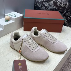 Loro Piana 2026春夏新款情侣系列休闲系带德训鞋 LP字母logo平底圆头老钱风拼色阿甘跑鞋 材质:鞋面进 Loro Piana 2026春夏新款情侣系列休闲系带德训鞋 LP字母logo平底圆头老钱风拼色阿甘跑鞋 材质:鞋面进
