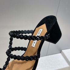 Aquazzura 2026春夏新款水钻中跟拼色女鞋 菠萝鞋字母logo五金扣粗跟圆头露趾凉拖鞋 材质:鞋面进口小牛皮/ Aquazzura 2026春夏新款水钻中跟拼色女鞋 菠萝鞋字母logo五金扣粗跟圆头露趾凉拖鞋 材质:鞋面进口小牛皮/