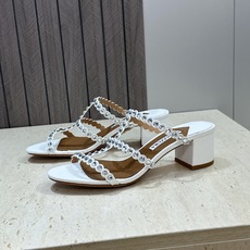 Aquazzura 2026春夏新款水钻中跟拼色女鞋 菠萝鞋字母logo五金扣粗跟圆头露趾凉拖鞋 材质:鞋面进口小牛皮/ Aquazzura 2026春夏新款水钻中跟拼色女鞋 菠萝鞋字母logo五金扣粗跟圆头露趾凉拖鞋 材质:鞋面进口小牛皮/