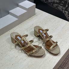 Aquazzura 2026春夏新款水钻中跟拼色女鞋 菠萝鞋字母logo五金扣粗跟圆头露趾凉拖鞋 材质:鞋面进口小牛皮/ Aquazzura 2026春夏新款水钻中跟拼色女鞋 菠萝鞋字母logo五金扣粗跟圆头露趾凉拖鞋 材质:鞋面进口小牛皮/
