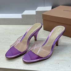 Gianvito Rossi 塞乔.罗茜2026春夏新款糖果色粗跟女鞋 GR字母logo高跟圆头鱼嘴露趾拼色凉拖鞋 材质 Gianvito Rossi 塞乔.罗茜2026春夏新款糖果色粗跟女鞋 GR字母logo高跟圆头鱼嘴露趾拼色凉拖鞋 材质